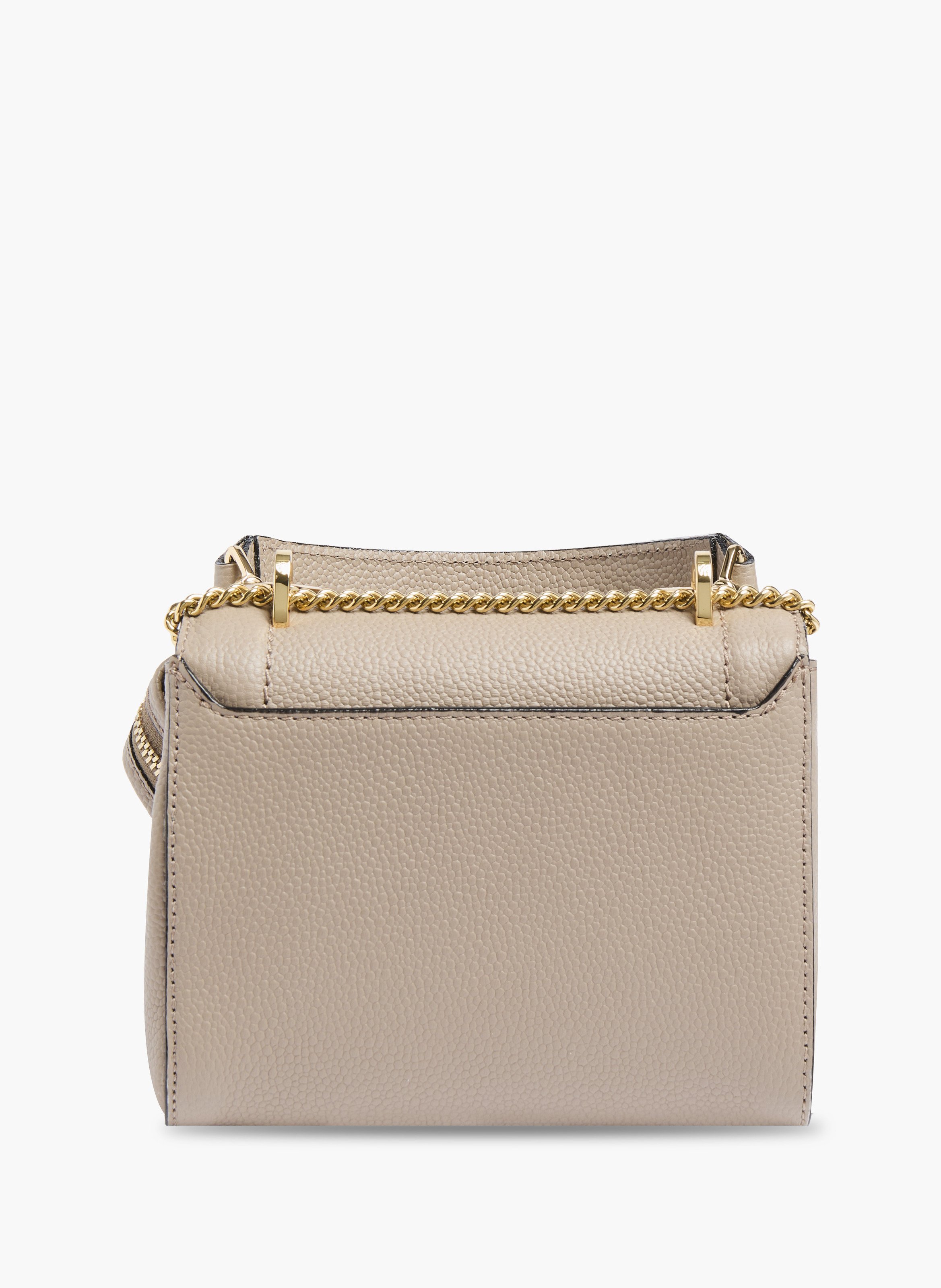 Sac à rabat ninon s — cuir gris, sangle en cuir et chaîne LANCEL Gris