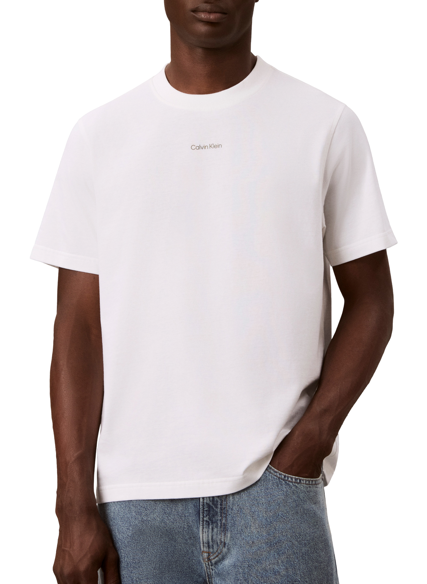 Short-sleeved cotton logo T-shirt CALVIN KLEIN White
