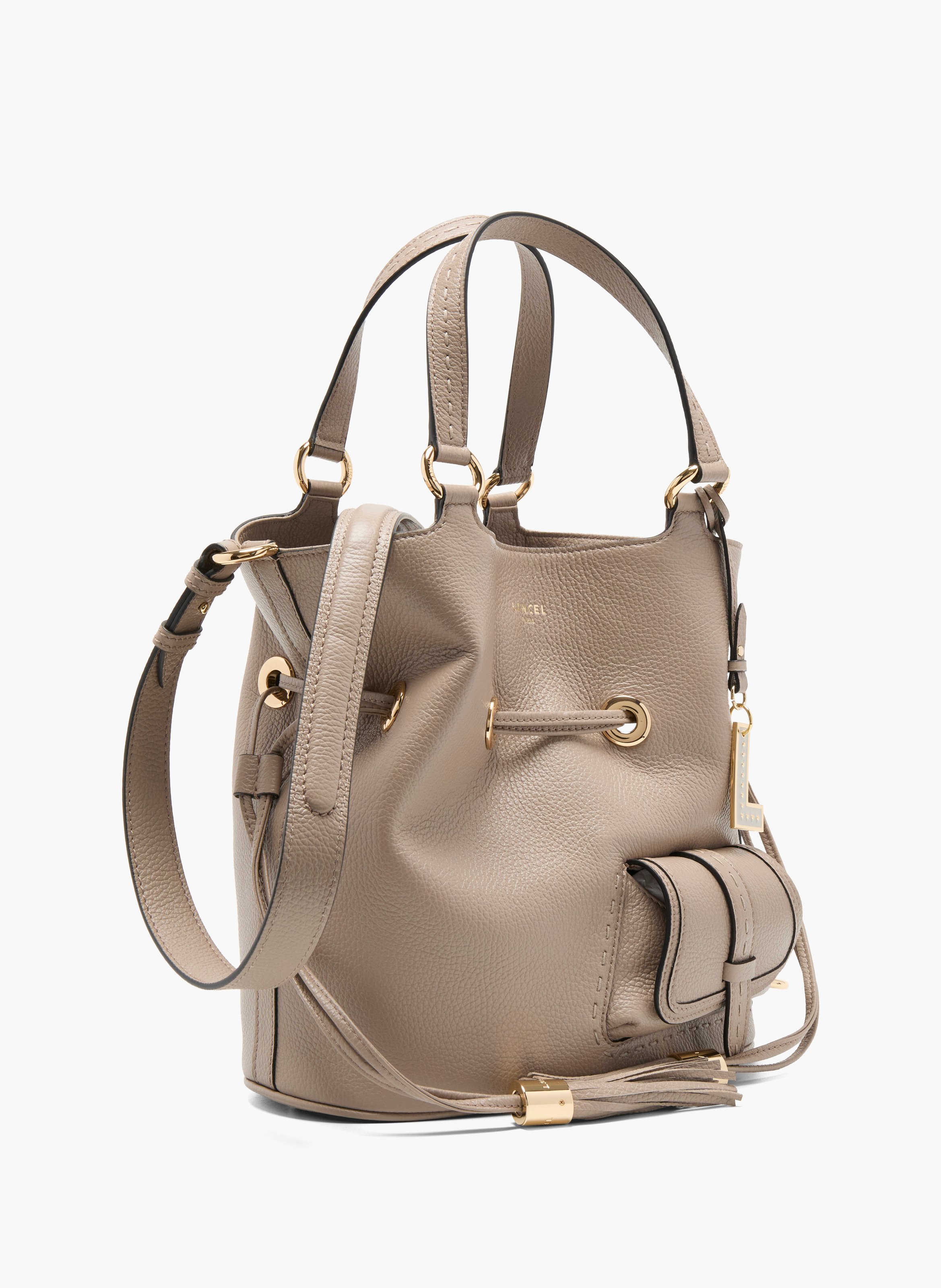 Sac seau premier flirt de lancel en cuir de vachette graine LANCEL Gris