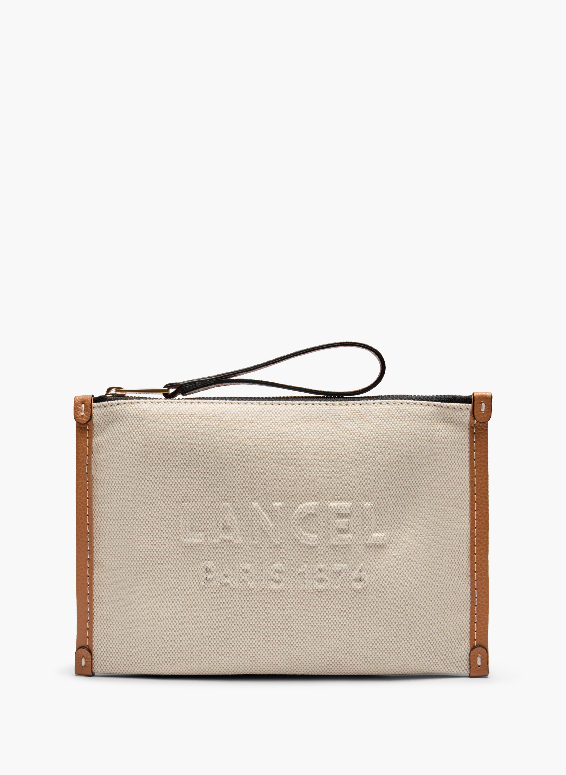 Pochette zippée s jour de lancel en coton LANCEL Beige