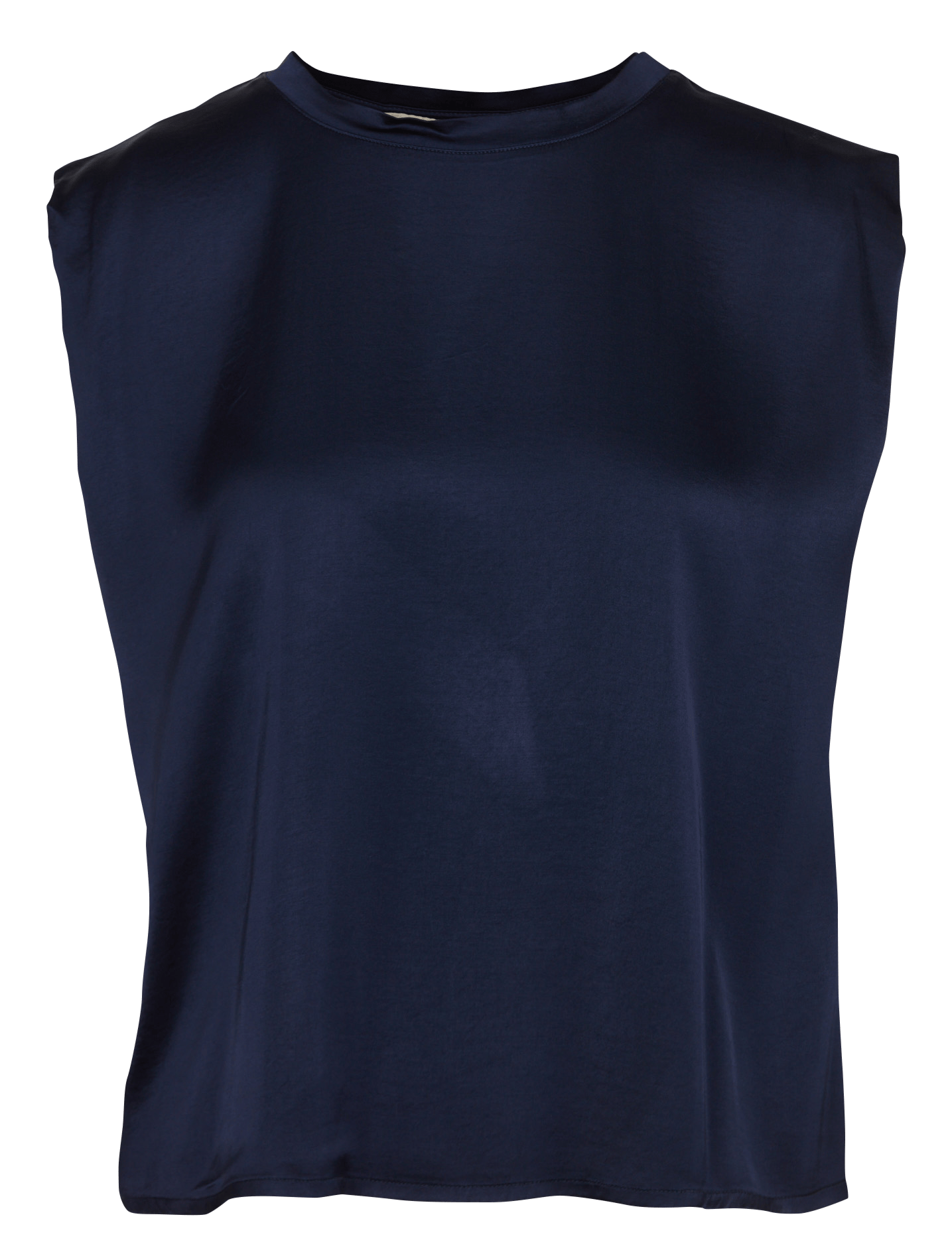 Effen satijnen mouwloze top LA FEE MARABOUTEE Blauw