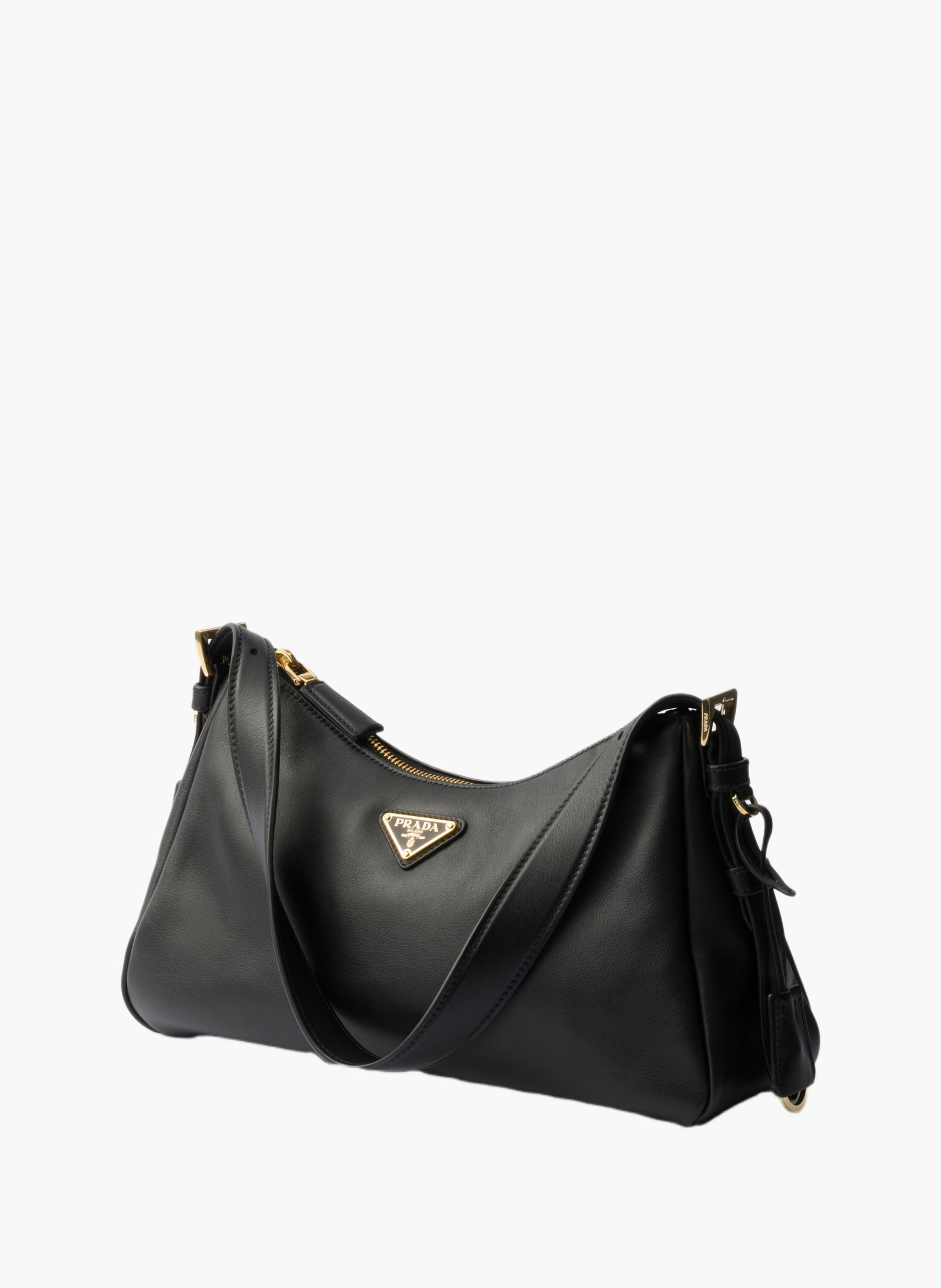 Sac porté épaule prada aimée en cuir PRADA Noir