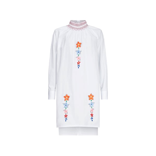 Robe en popeline de coton brodée