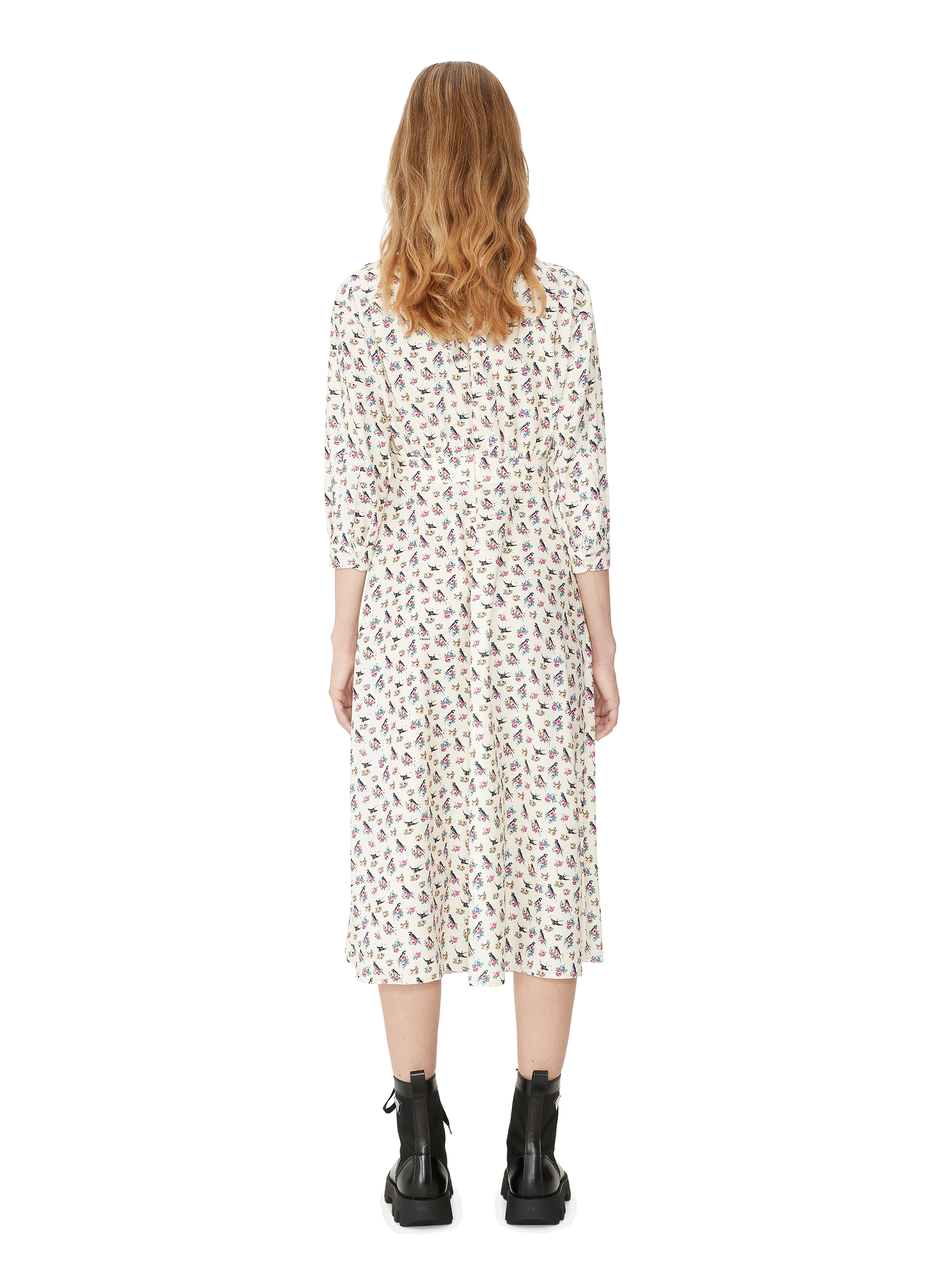 Satin Midi dress PRADA Beige