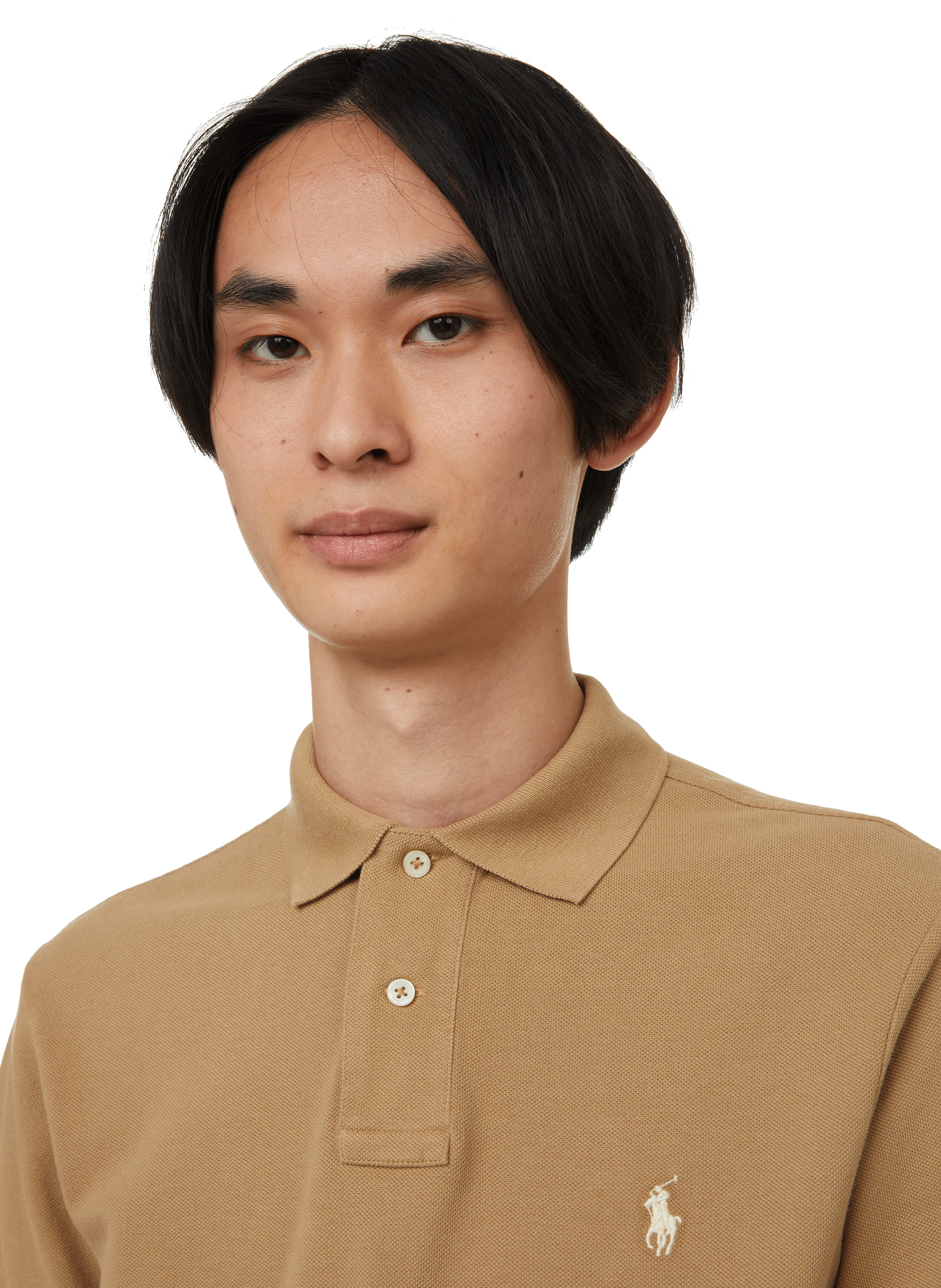 Polo à manches courtes en coton Marron