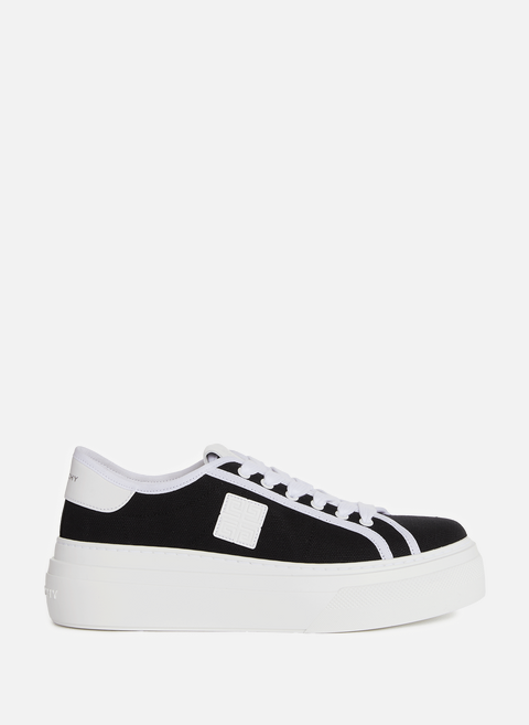 City Platform sneakers in linen and cotton blend BlackGIVENCHY 