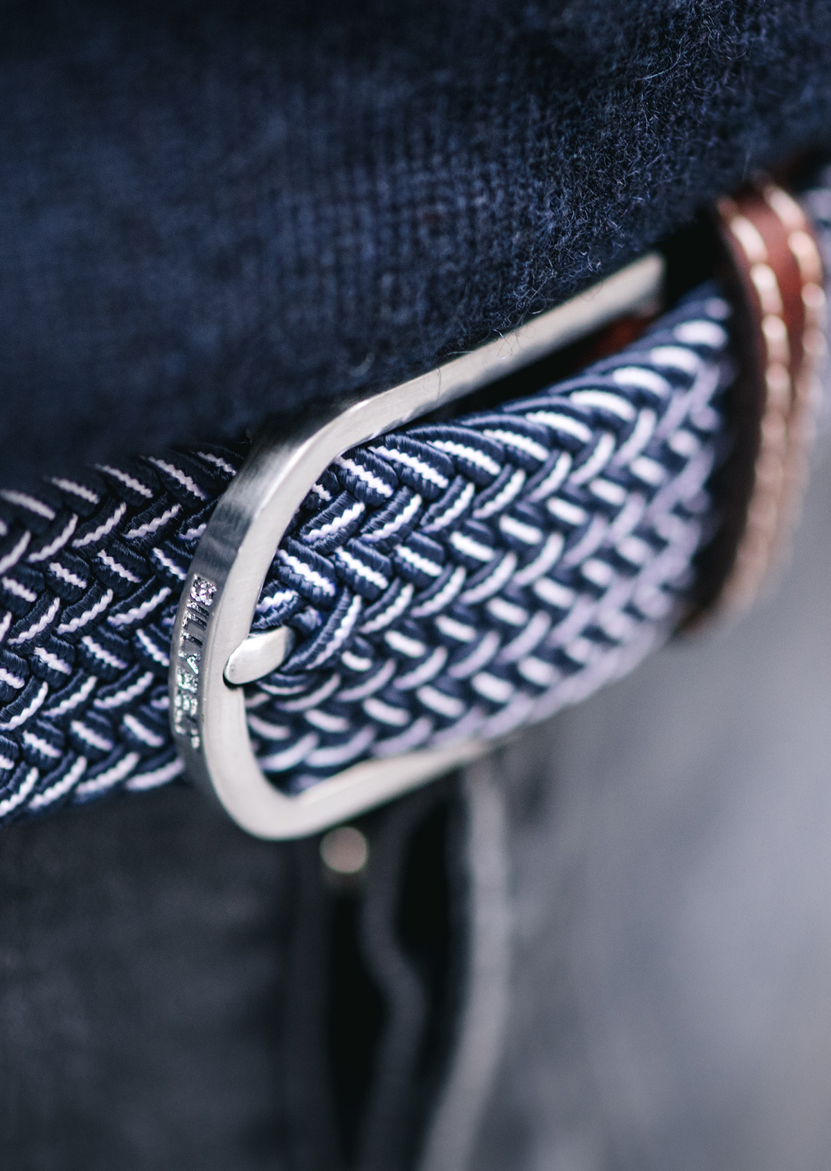 Ceinture tressée élastique multicolore BILLYBELT Bleu