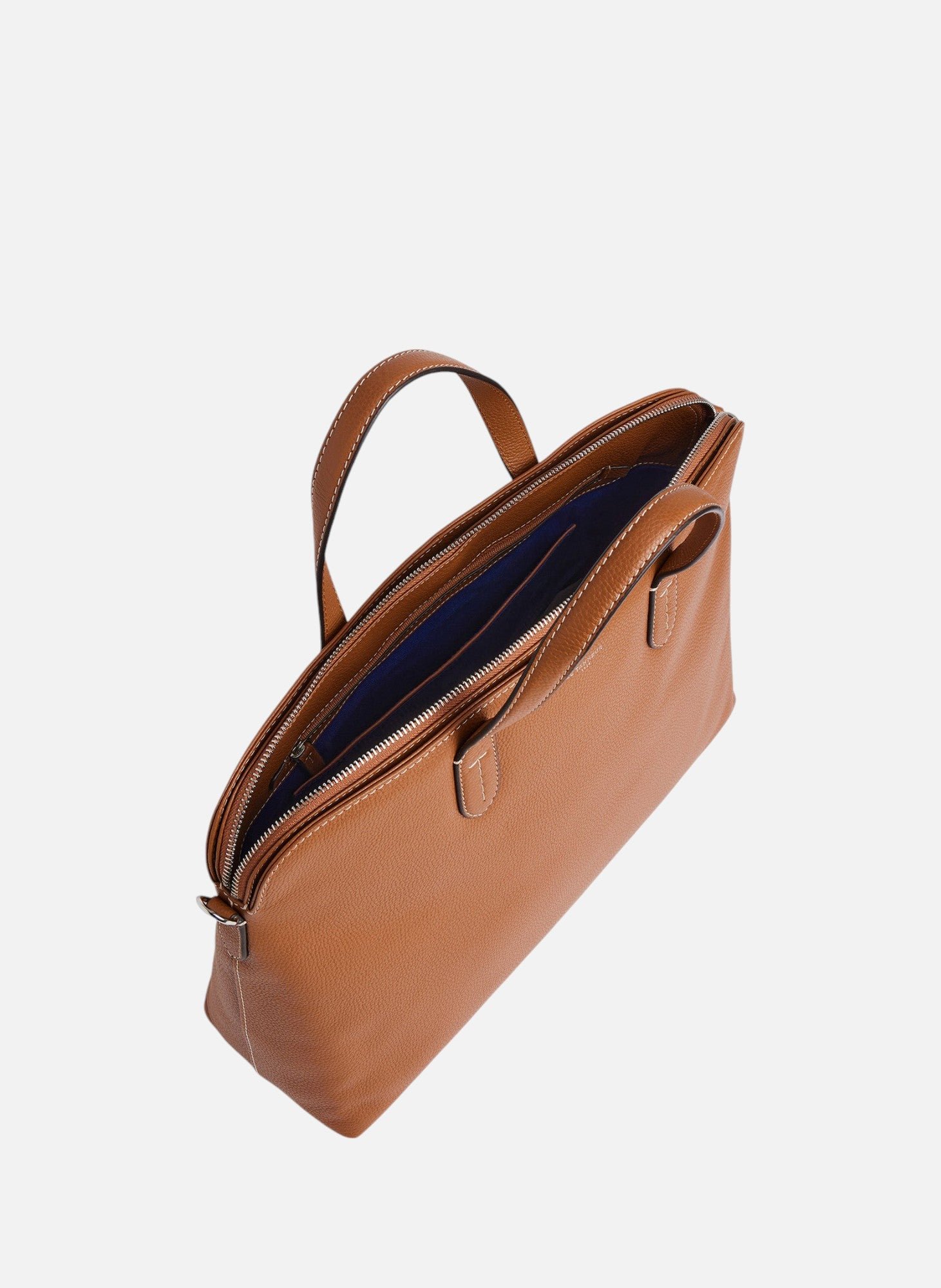 Porte documents 1 soufflet 14" sophie en cuir grainé Marron