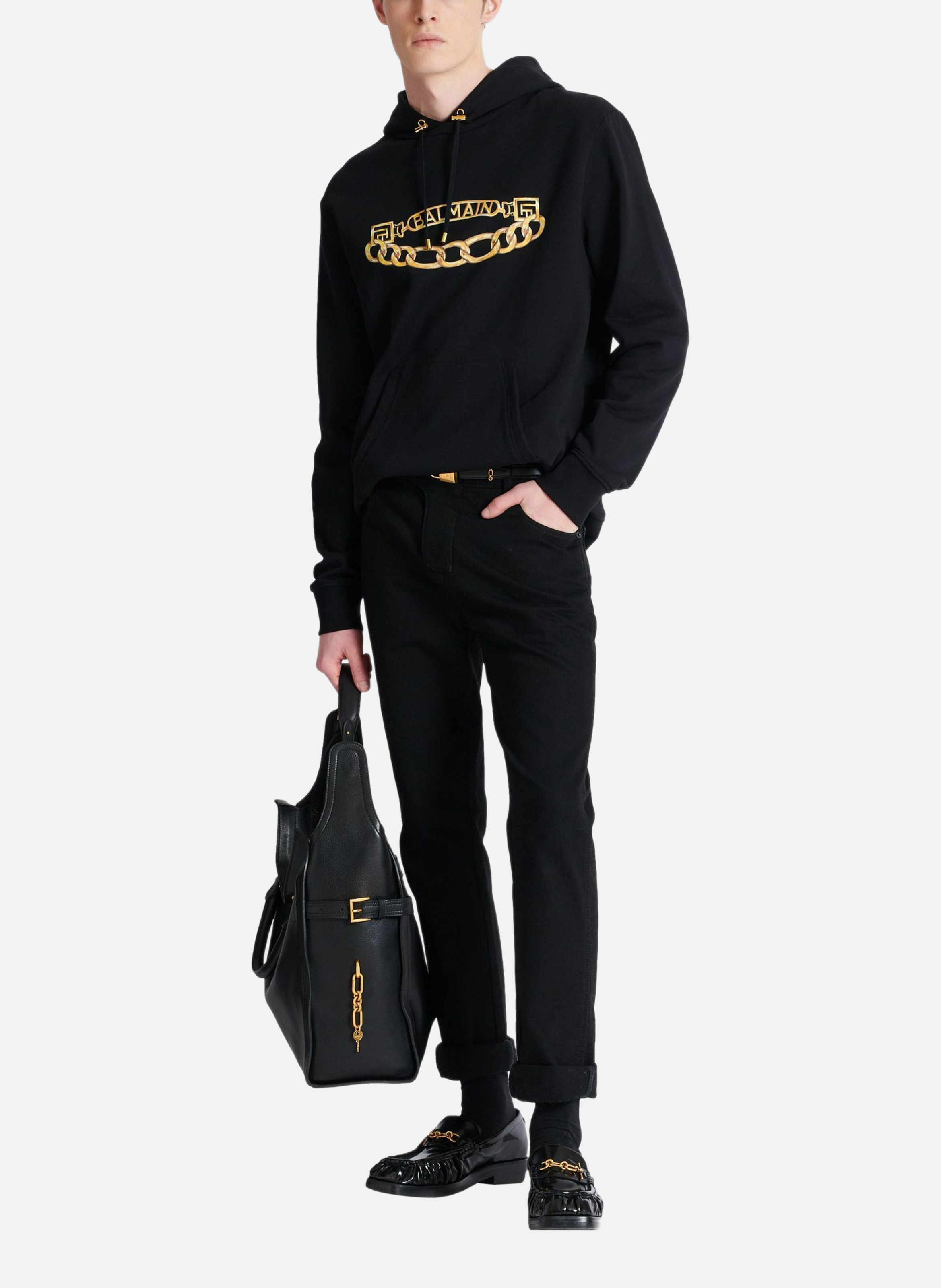 Jean regular en denim BALMAIN Noir