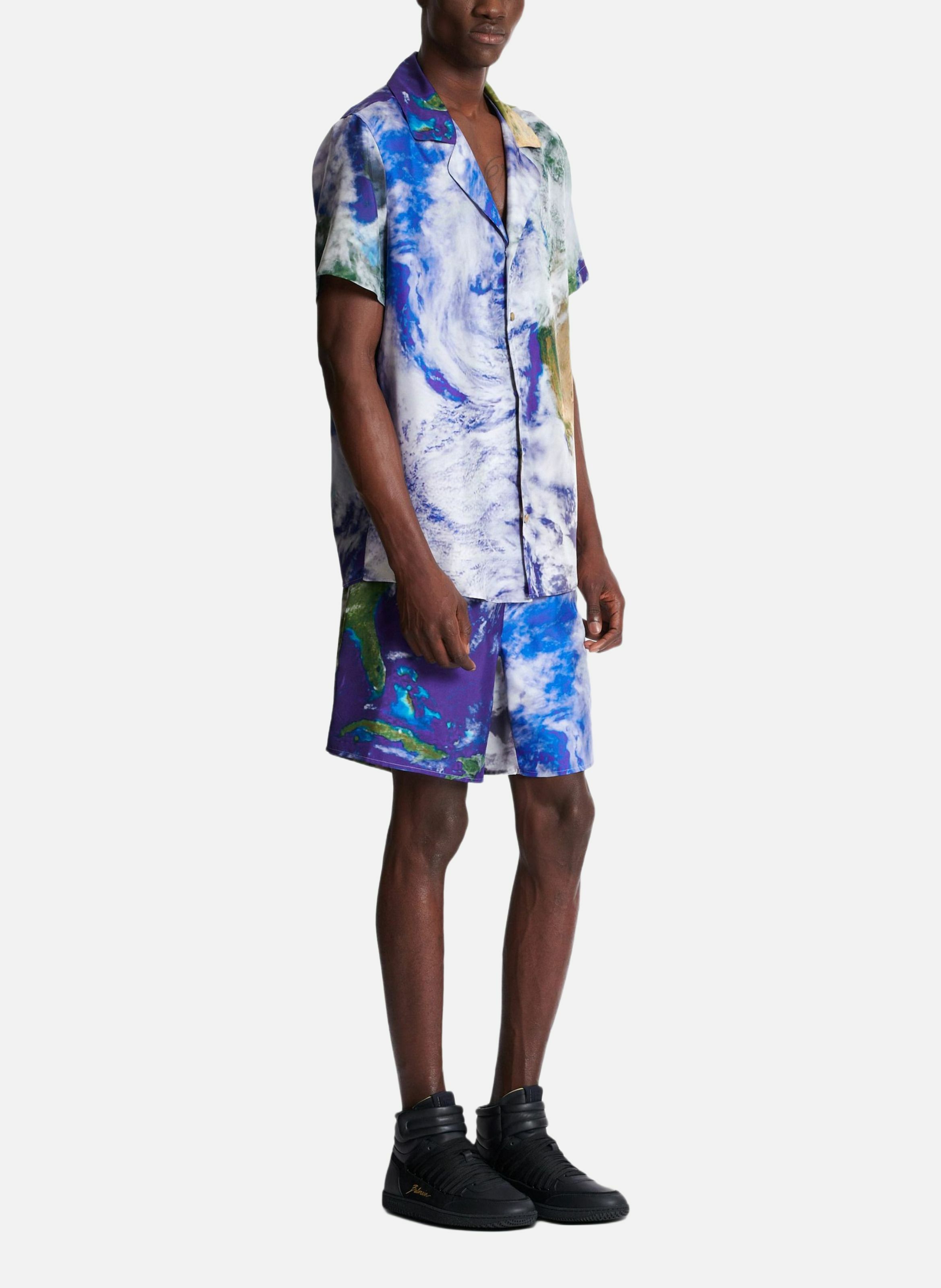 Chemise pyjama imprimée motif earth BALMAIN Multicolore