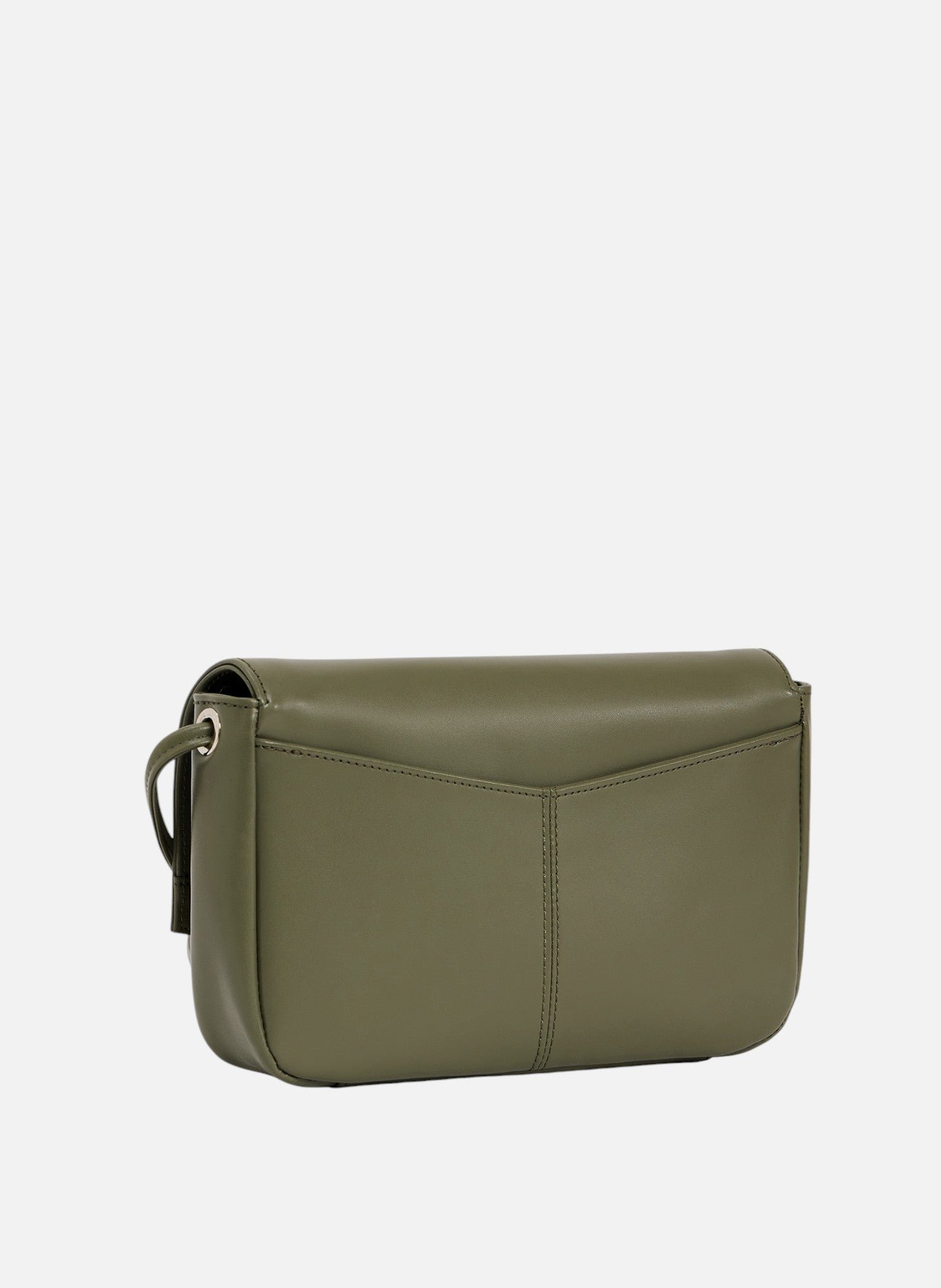 Sac pochette avec bandoulière amovible charlotte en cuir lisse LE TANNEUR Vert