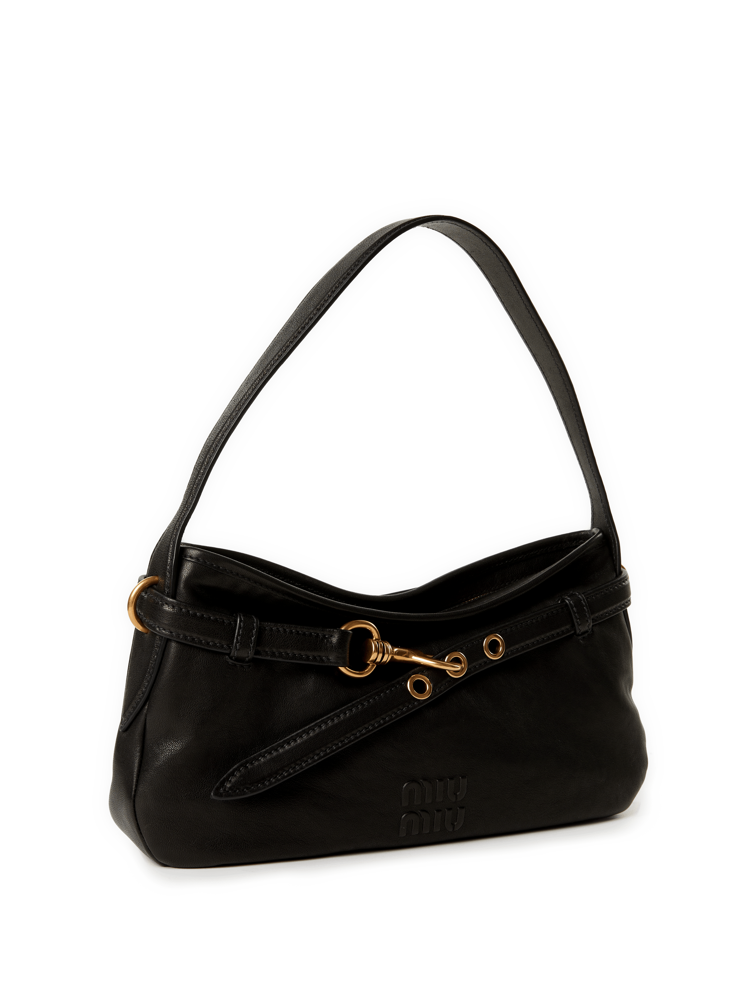 Leather Adventure Bag MIU MIU Black