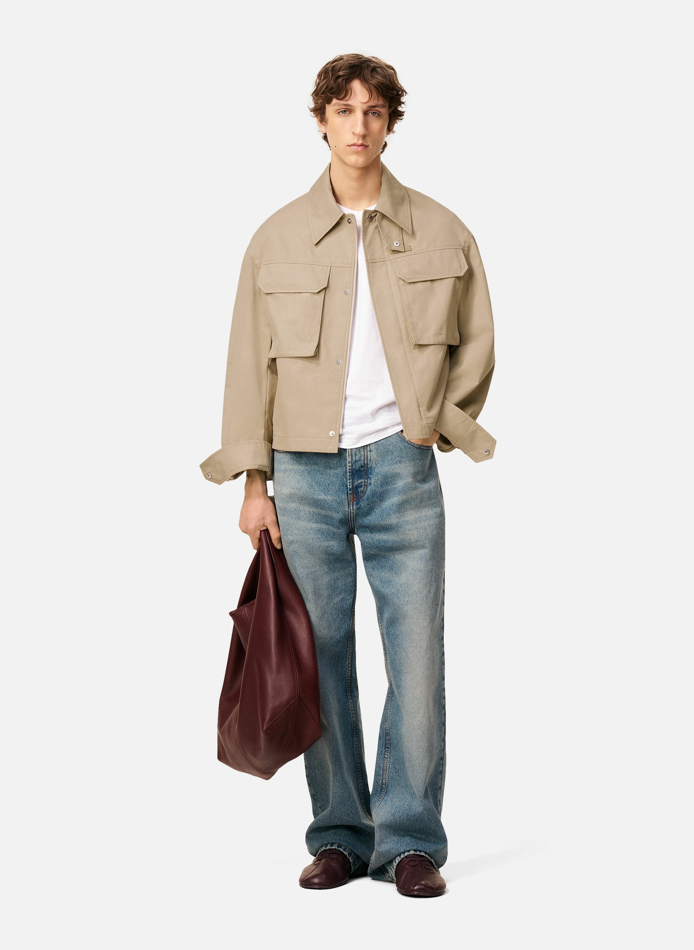 Blouson worker en coton unisexe AMI PARIS Beige