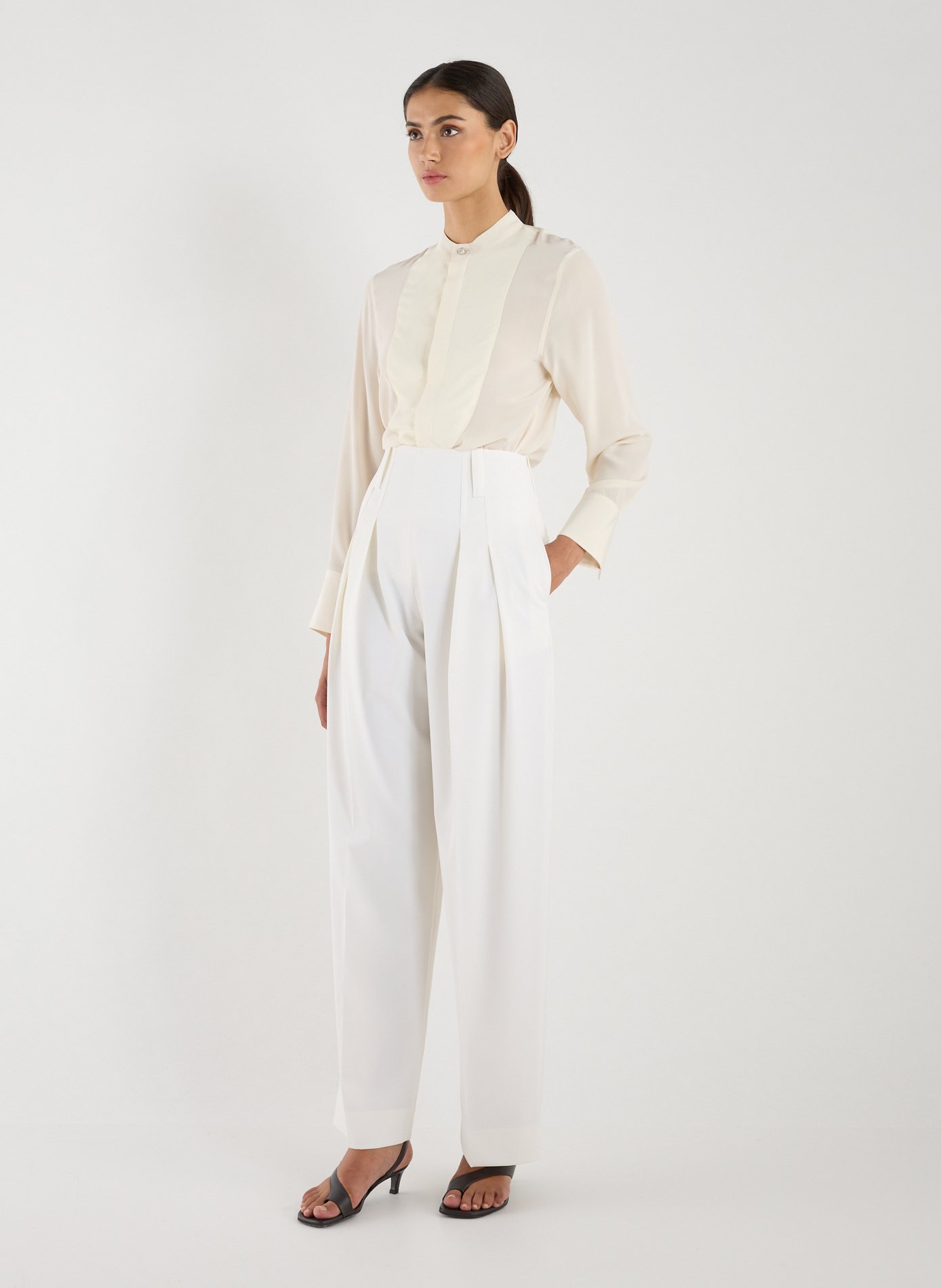 Oversize tie-neck Blouse VICTORIA BECKHAM Beige