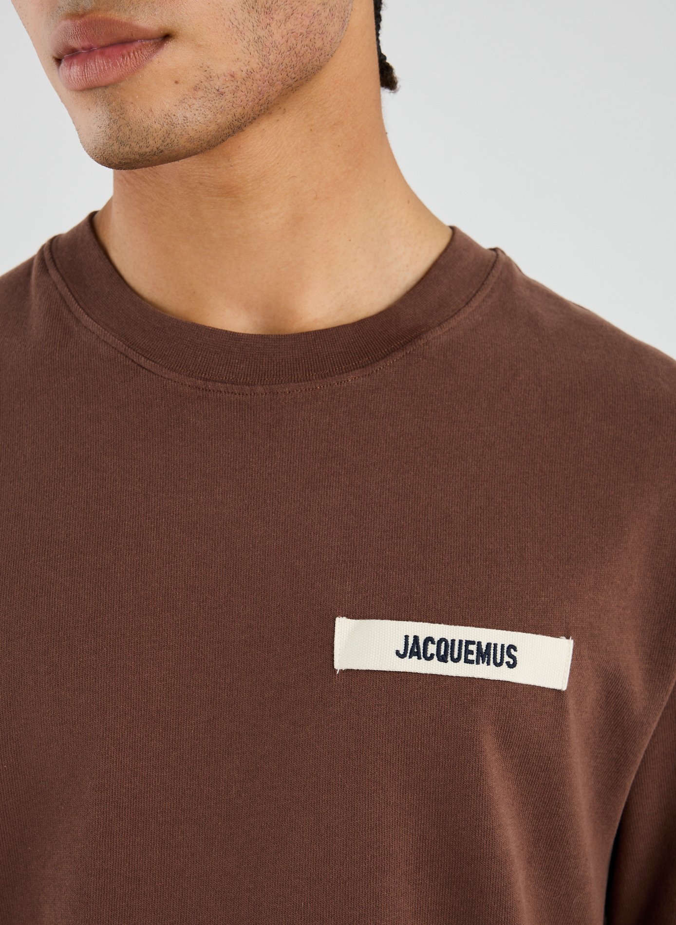 Straight-fit cotton T-shirt JACQUEMUS Brown