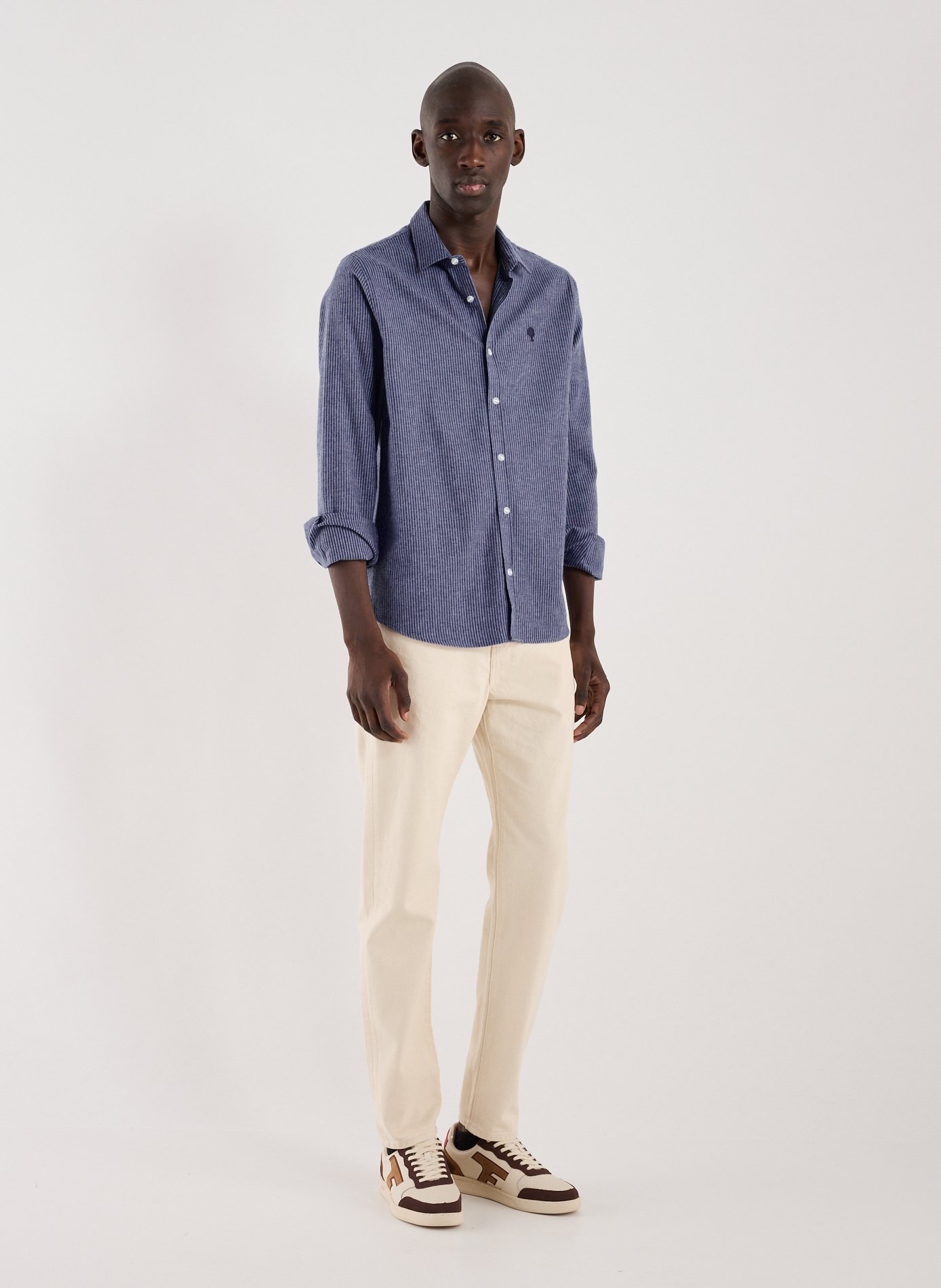 Straight classic collar shirt in cotton FAGUO Blue
