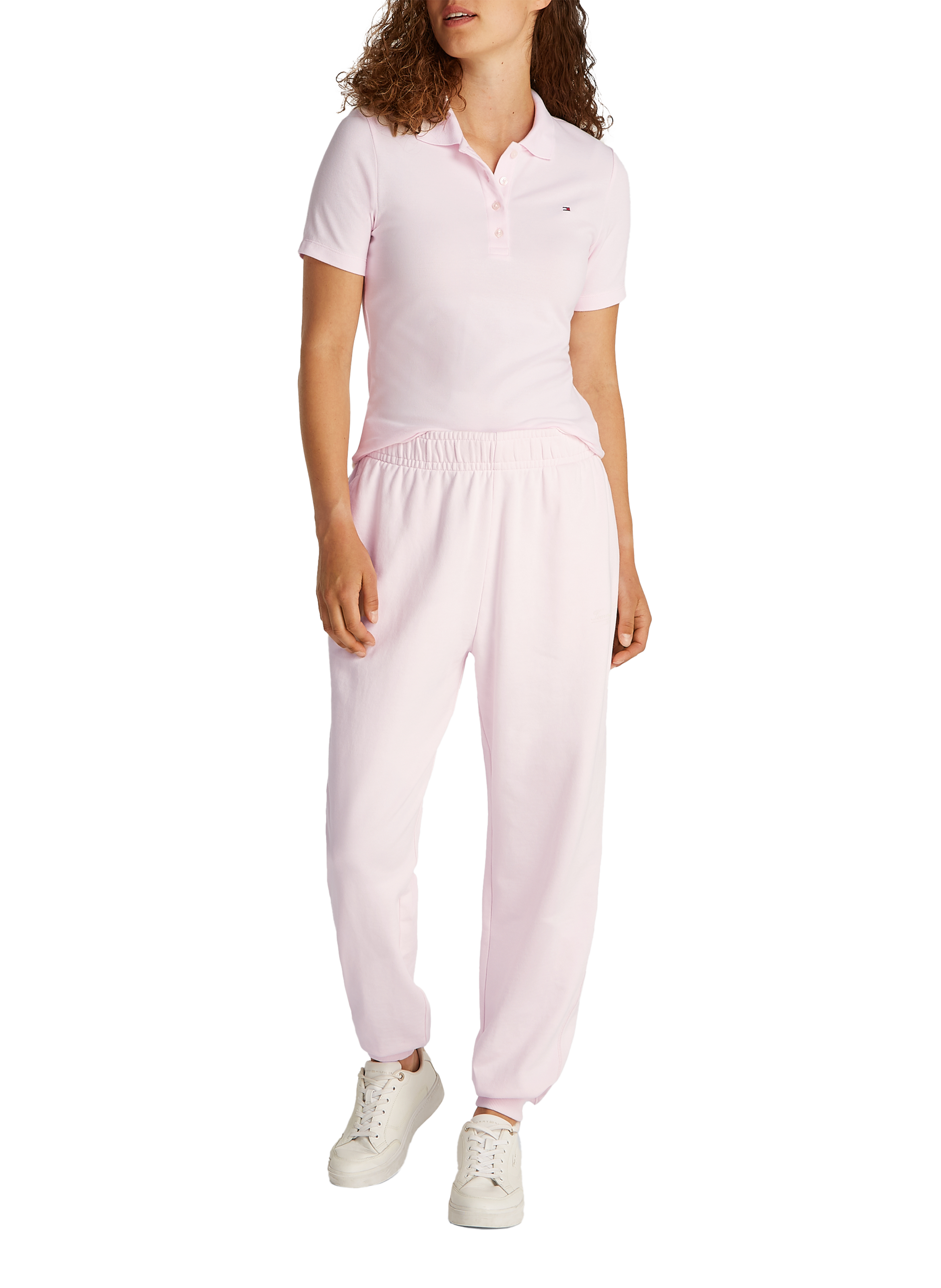 Polo cintré en coton  TOMMY HILFIGER Rose