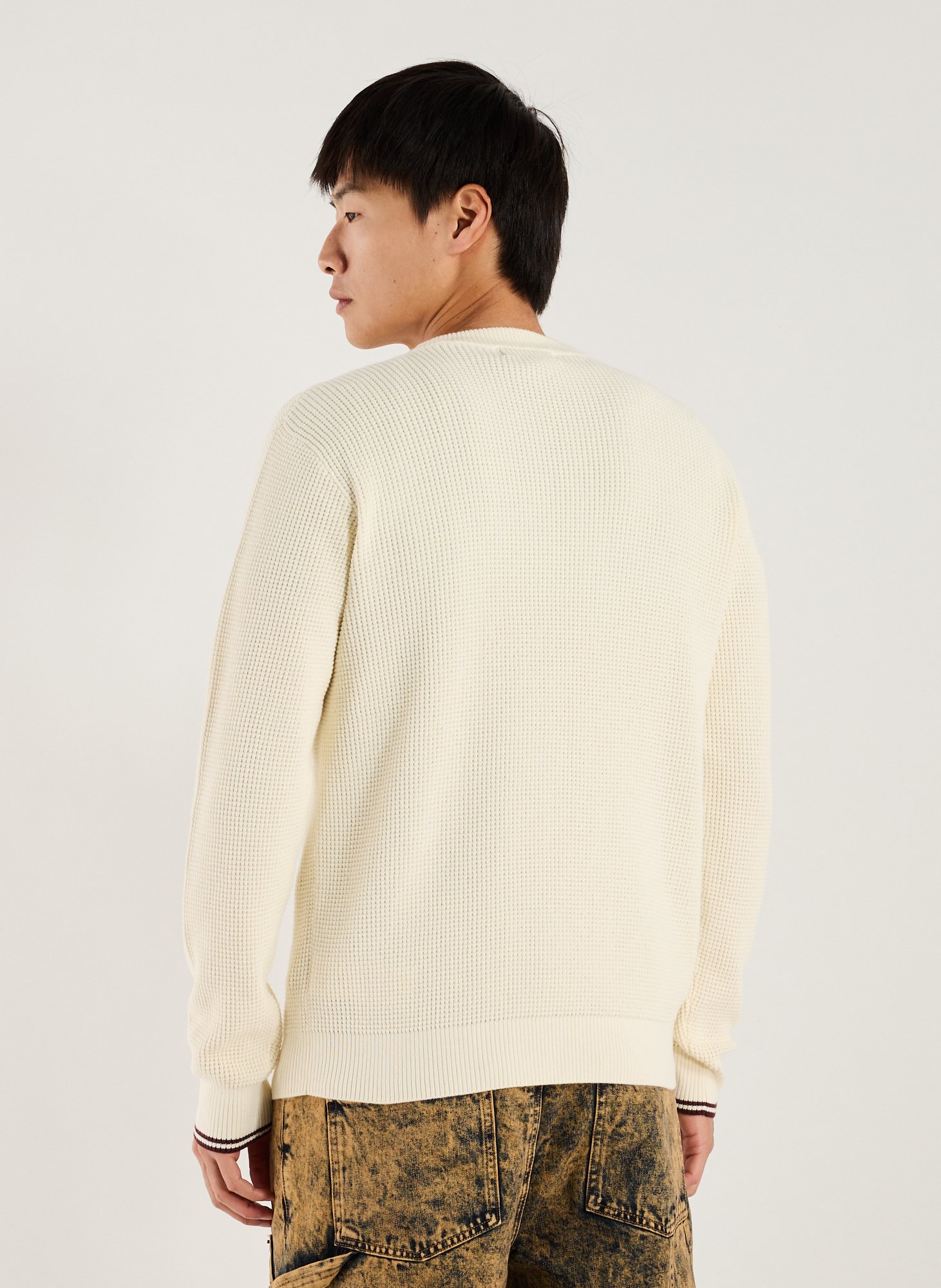 Embossed cotton sweater FRED PERRY Beige