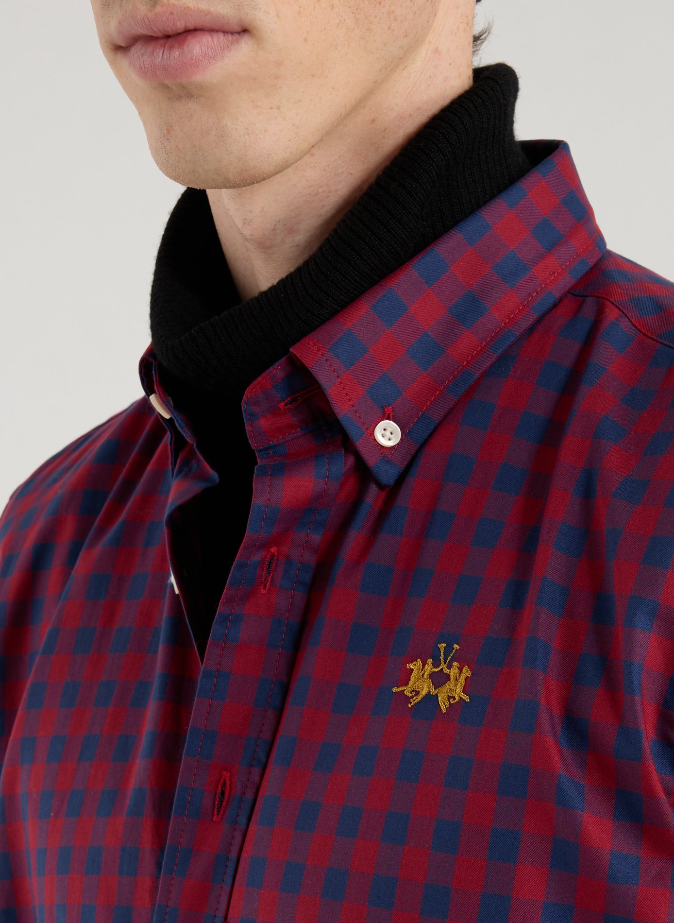 Checked cotton American collar shirt LA MARTINA Multicolour