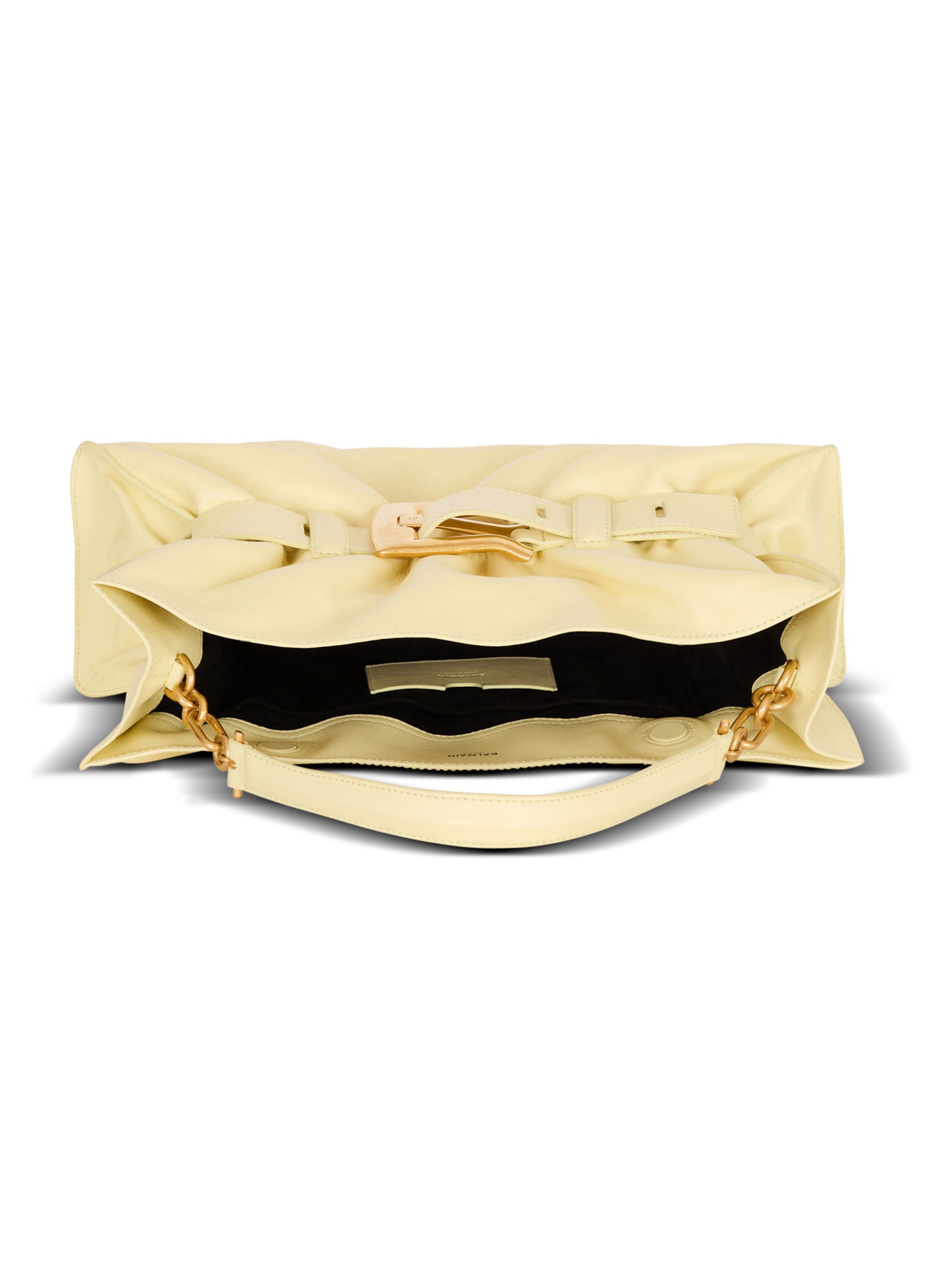 Sac anthem medium en cuir de veau BALMAIN Jaune
