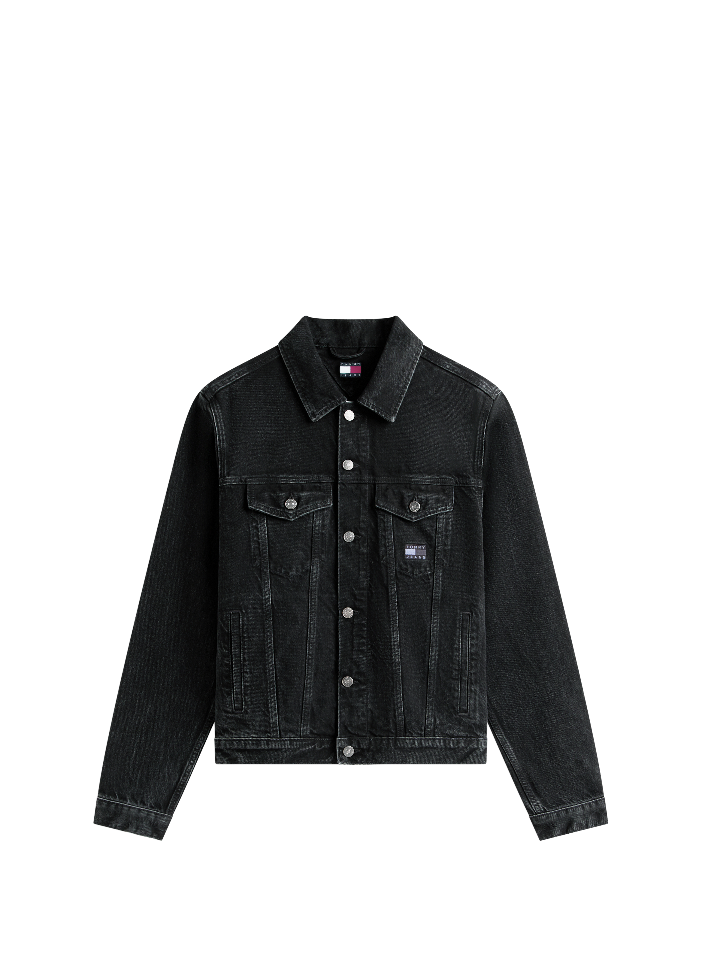 Denim jacket with pockets in mixed cotton TOMMY HILFIGER Black