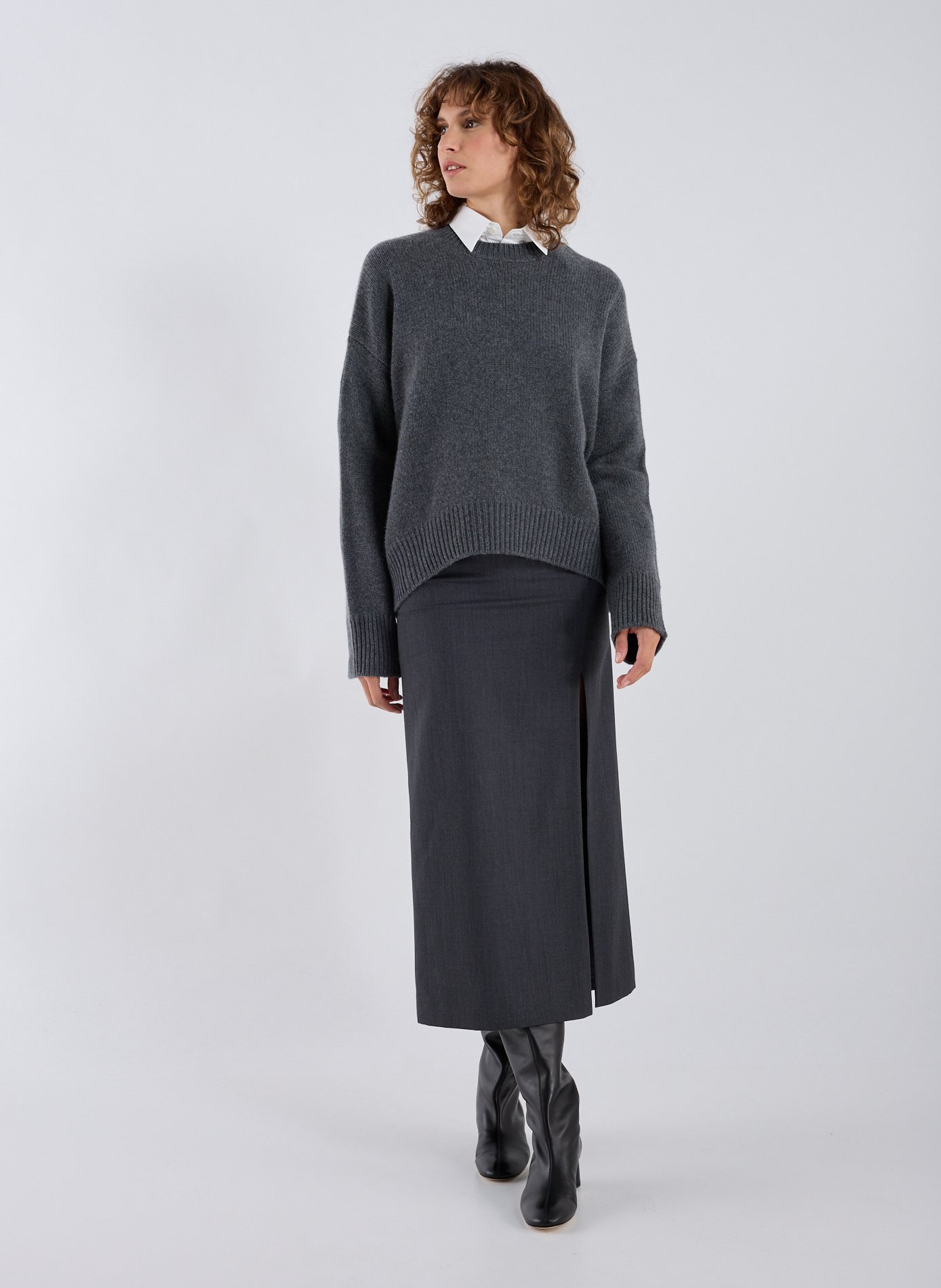 Pull en cachemire R2W Gris