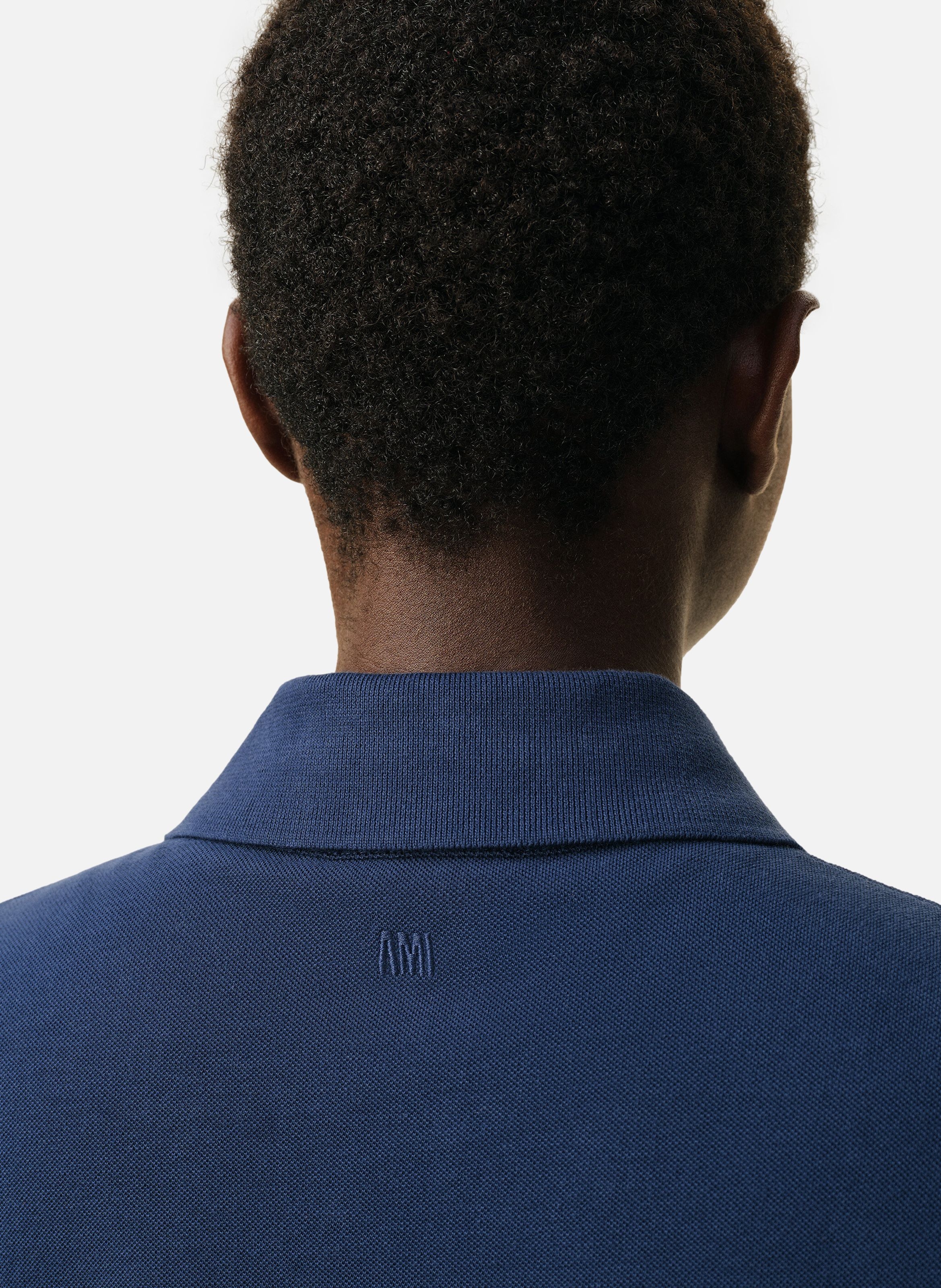 Polo ami de coeur crochet en coton unisexe AMI PARIS Bleu