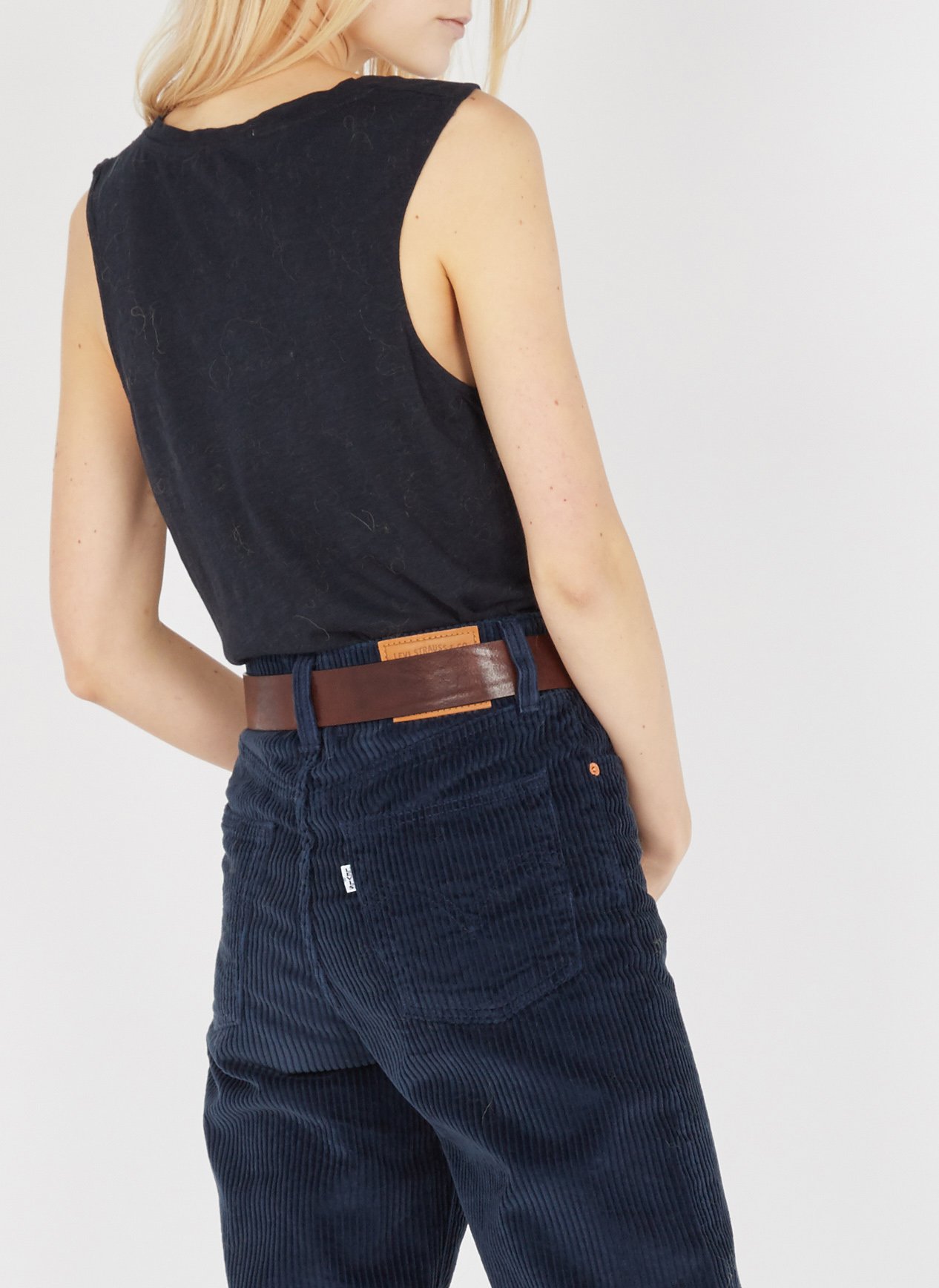 Débardeur col rond en coton mélangé Jacksonville AMERICAN VINTAGE Bleu