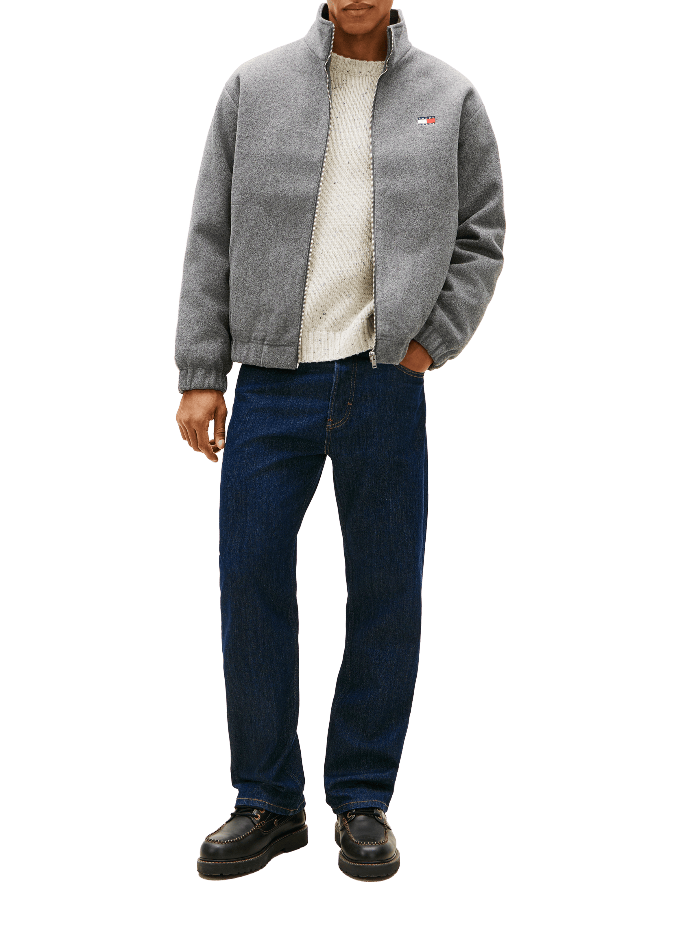 Wool high-neck jacket TOMMY HILFIGER Grey