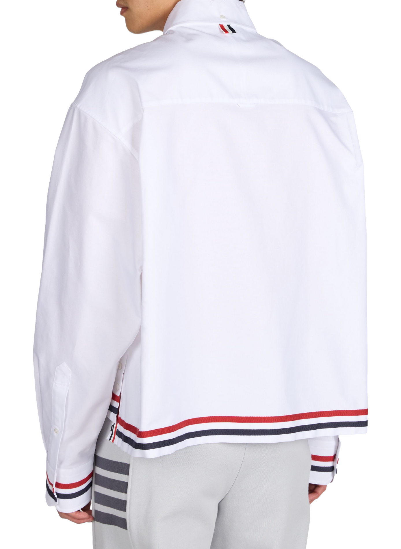 Oversized shirt with an American collar in cotton THOM BROWNE White