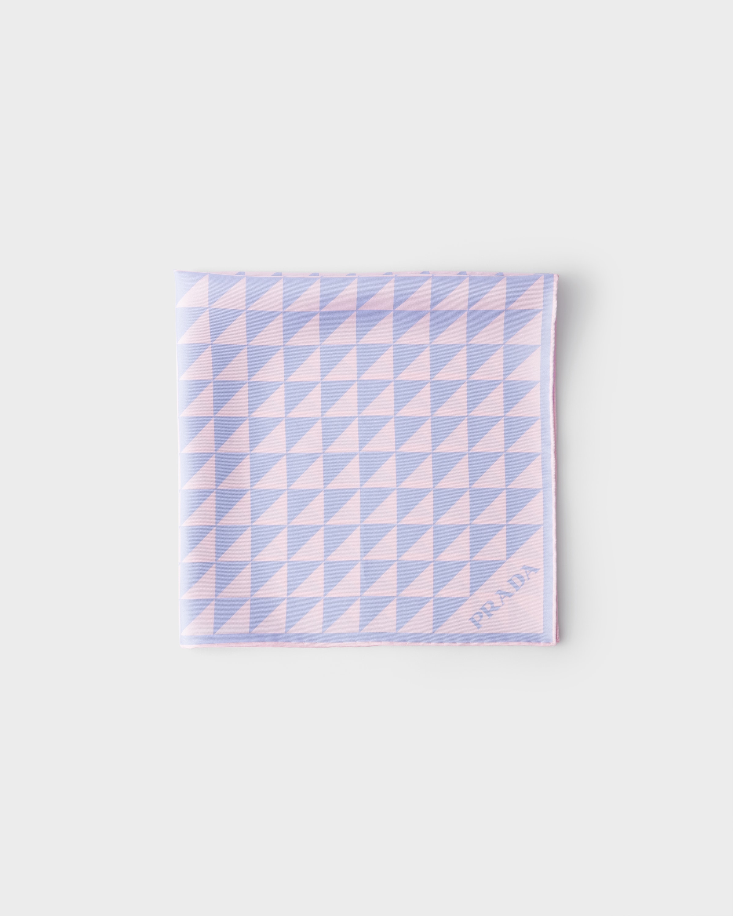 Foulard en sergé de soie imprimé 55 x 55 PRADA Rose