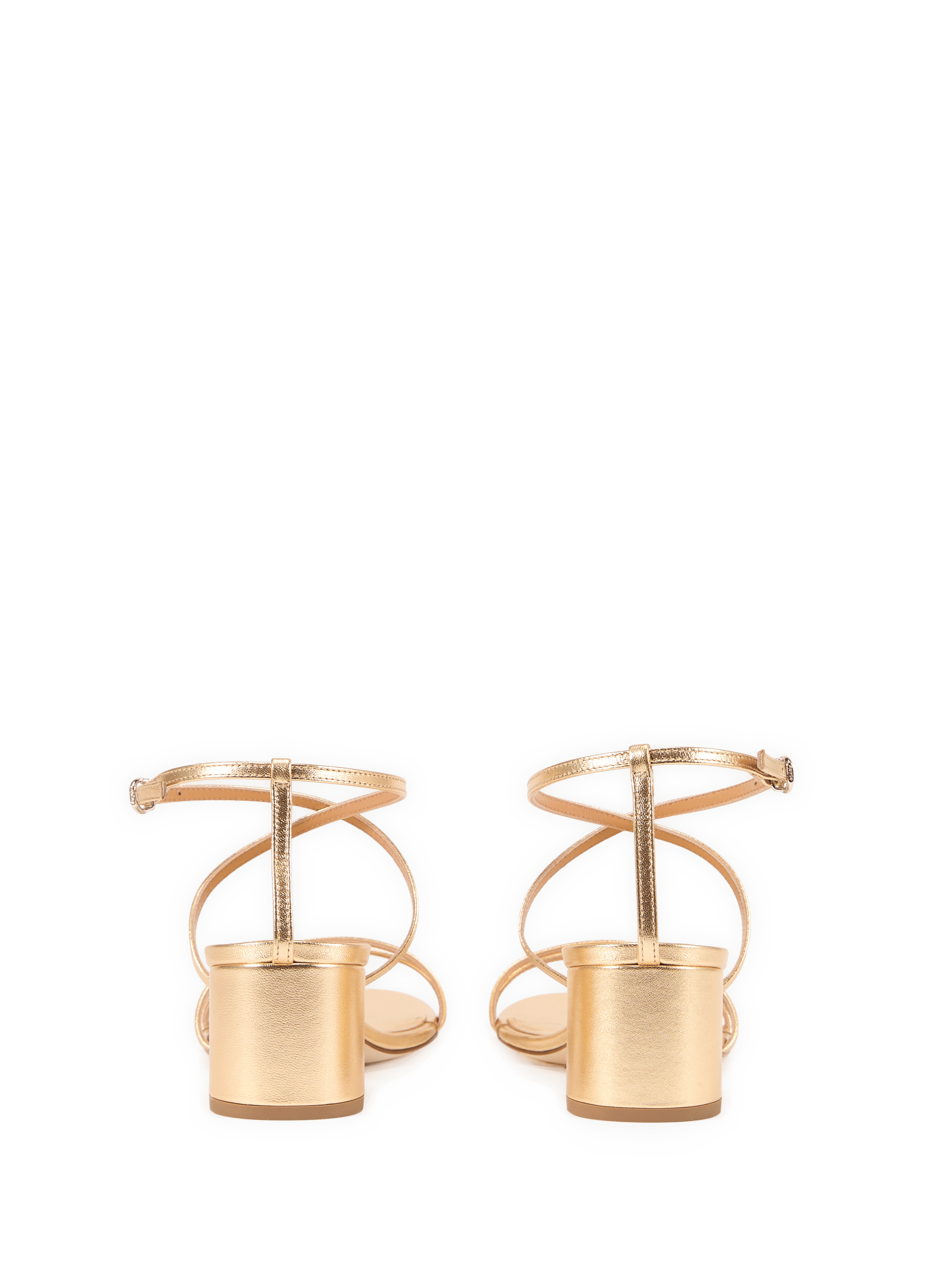 Metallic leather sandals AEYDE Golden