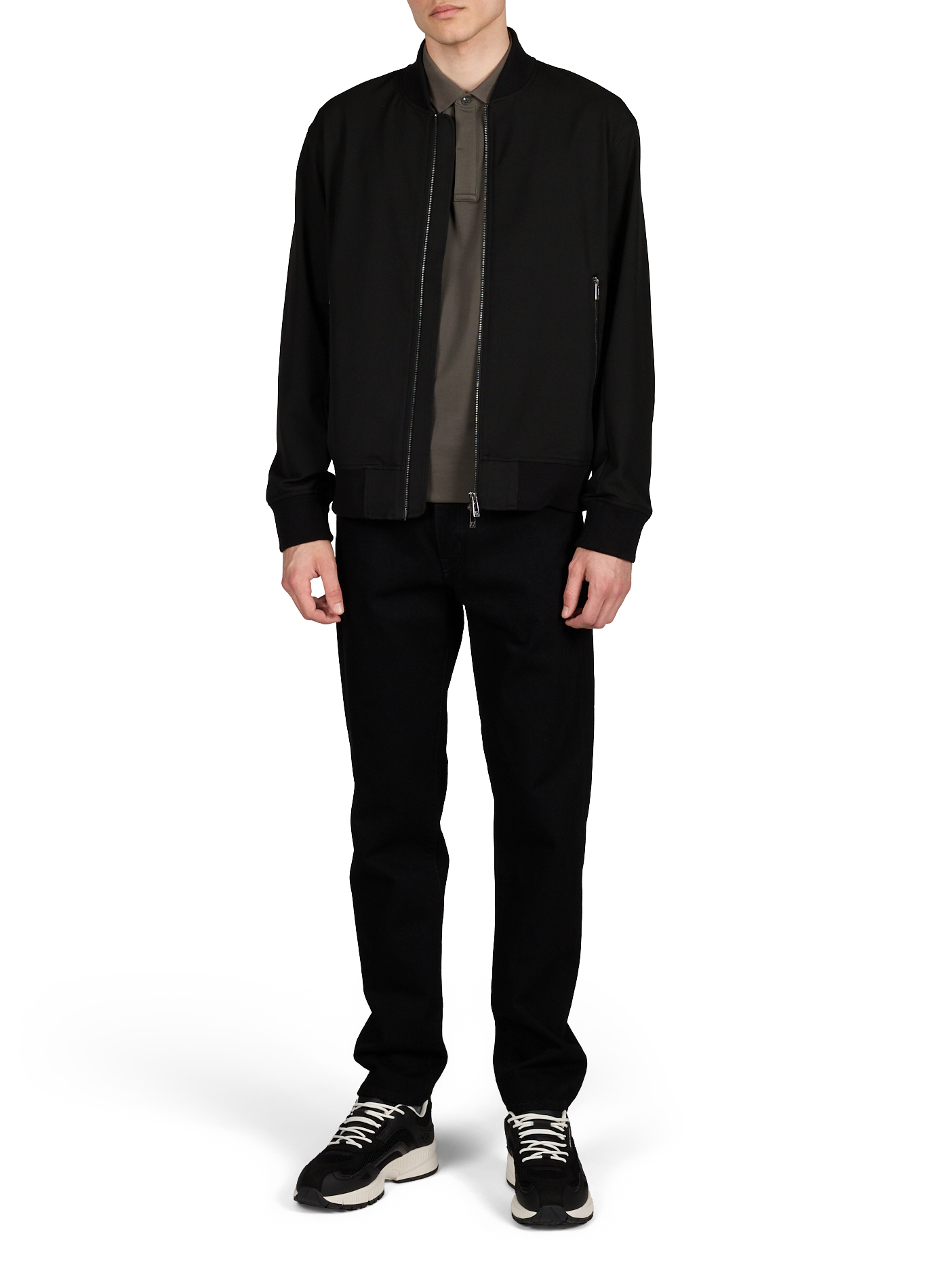 Oversized Teddy Collar Jacket ARMANI EXCHANGE Black