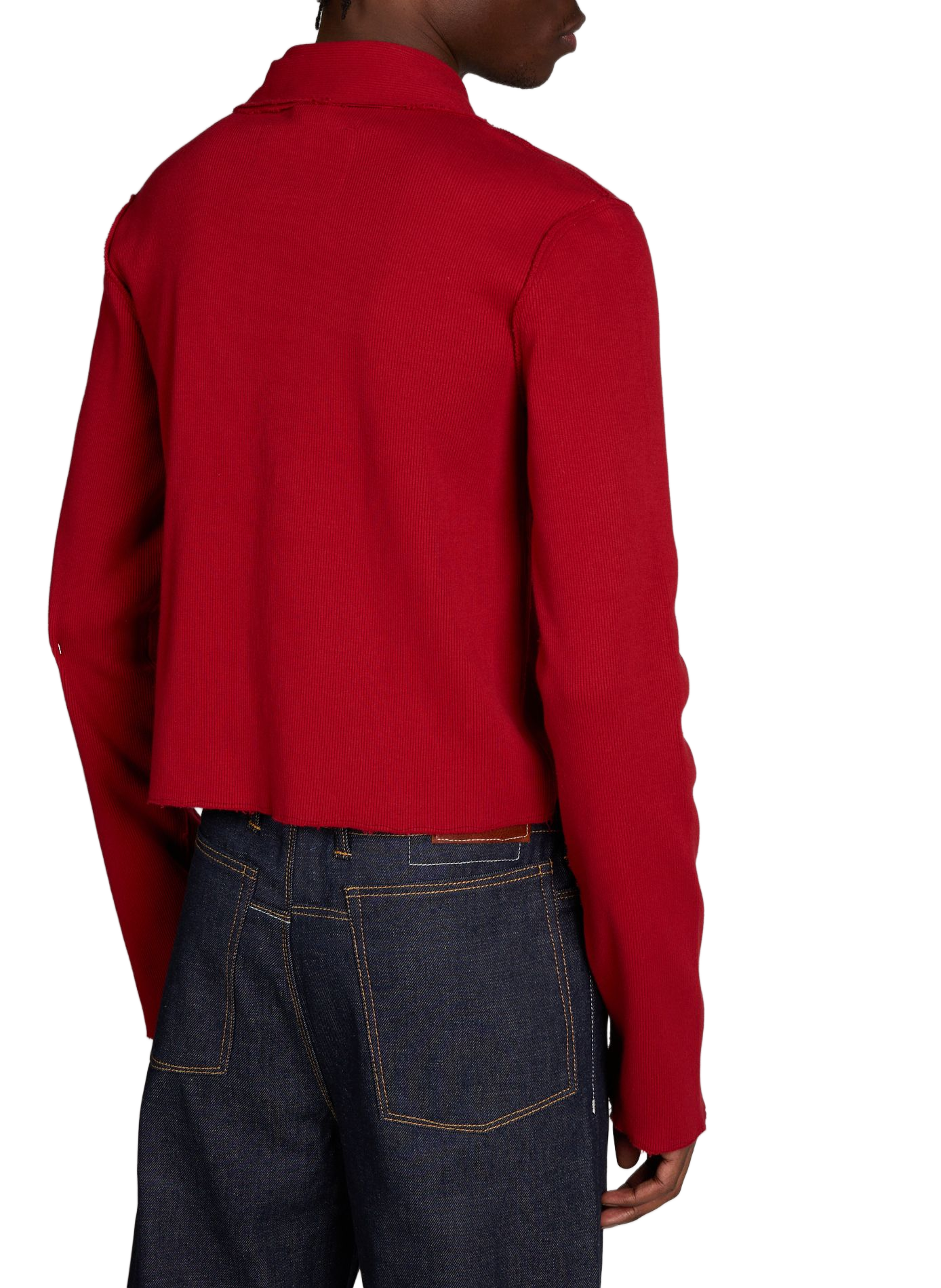 Fitted zip-up cardigan in blended cotton CAMIEL FORTGENS Red