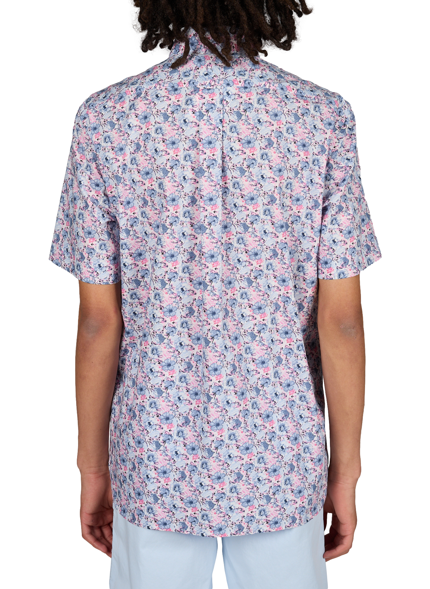 Chemise manches courtes à fleurs en coton EDEN PARK Rose