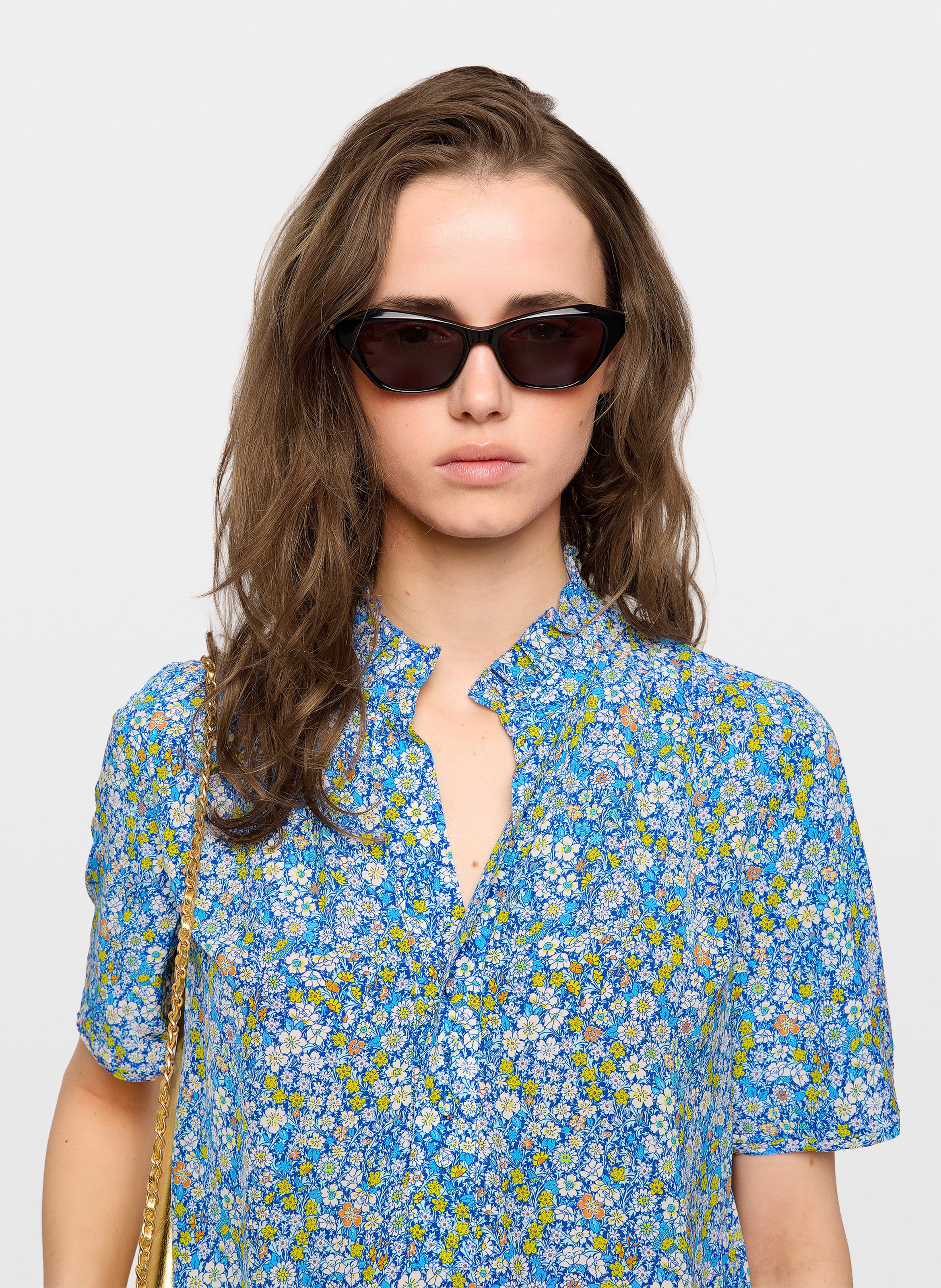 Blouse col montant à volants topher ZADIG&VOLTAIRE Jaune