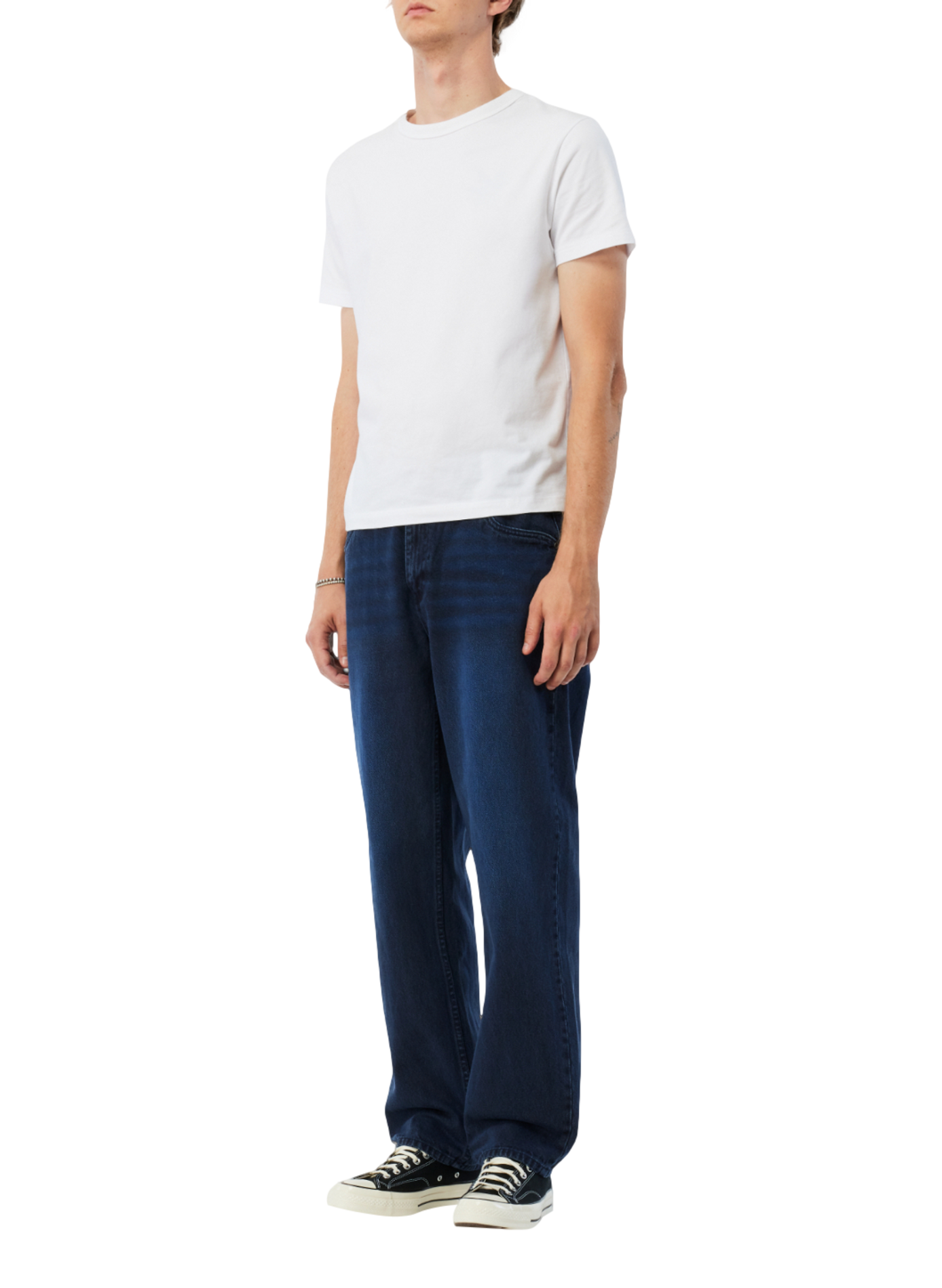 Jean à écusson brodé à la ceinture en coton DIME Blue