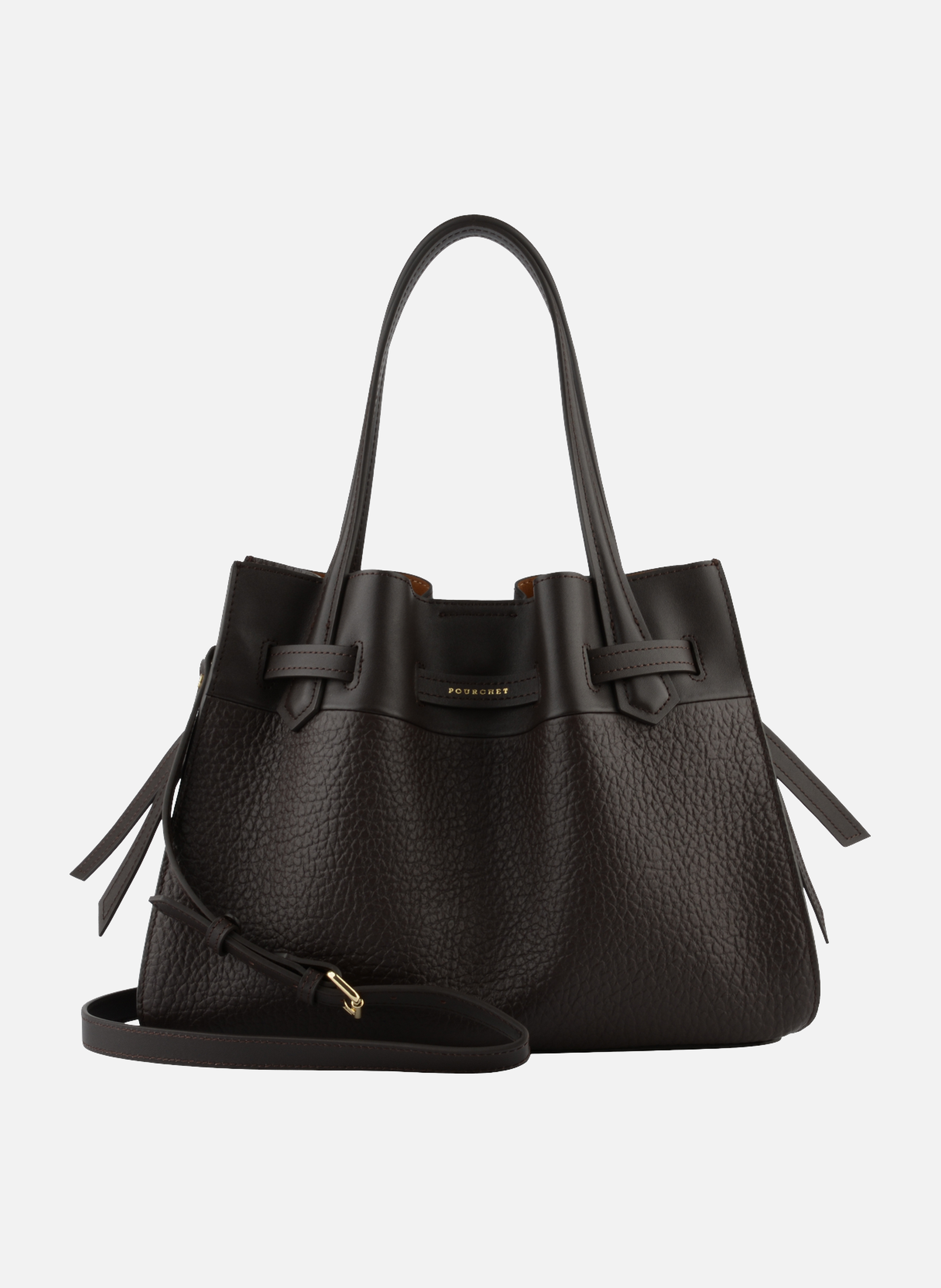 Blossom | sac à main pm en cuir de vachette POURCHET Marron