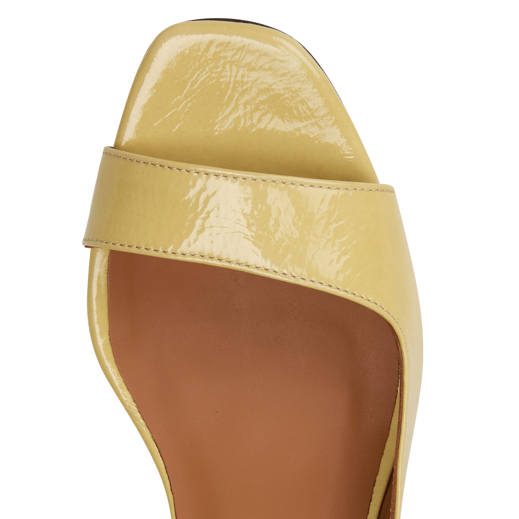 Sandales à talons en cuir vernis n°674 RIVECOUR Jaune