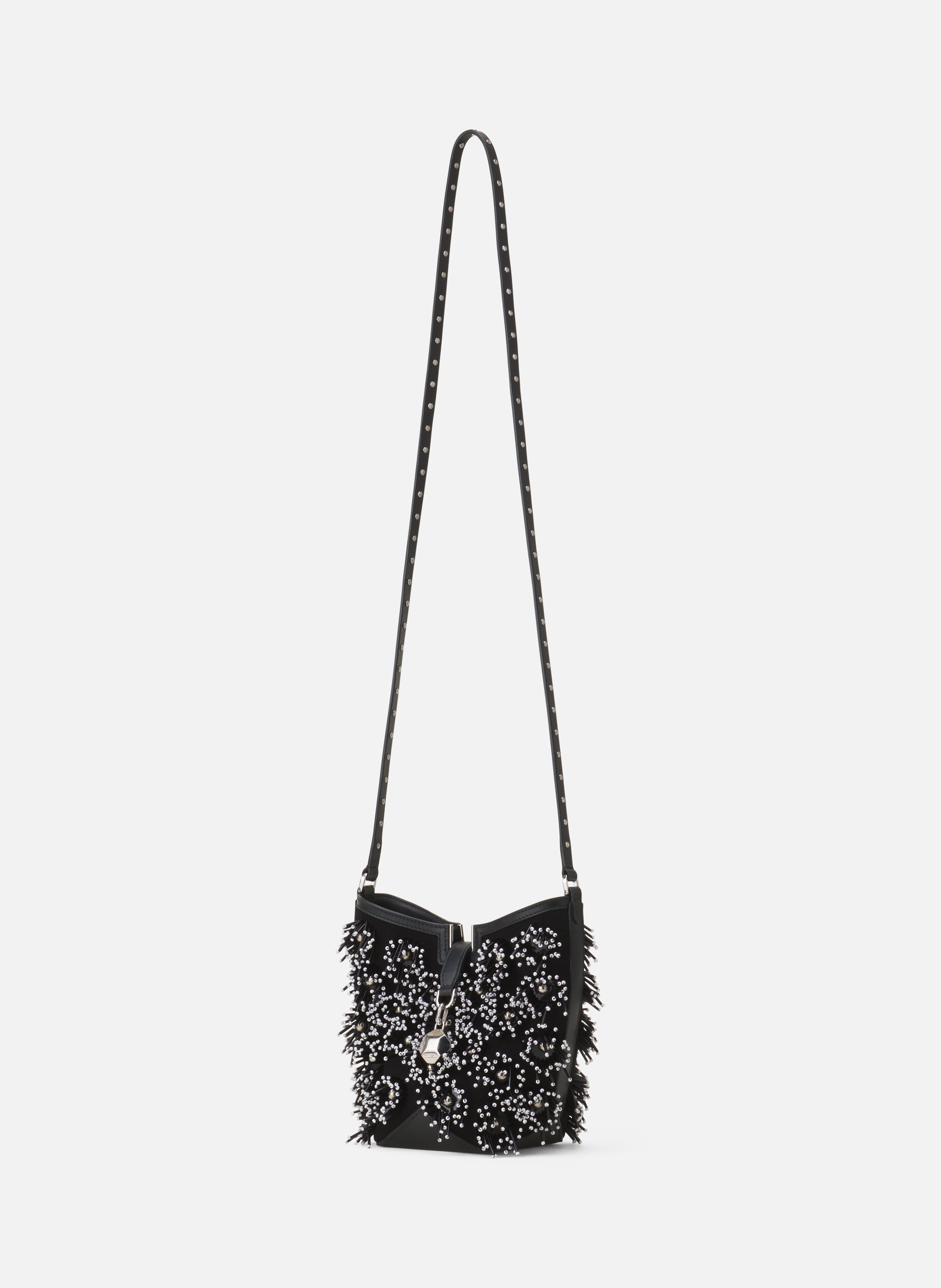 Sac seau catch by lanvin en cuir brodé LANVIN Noir