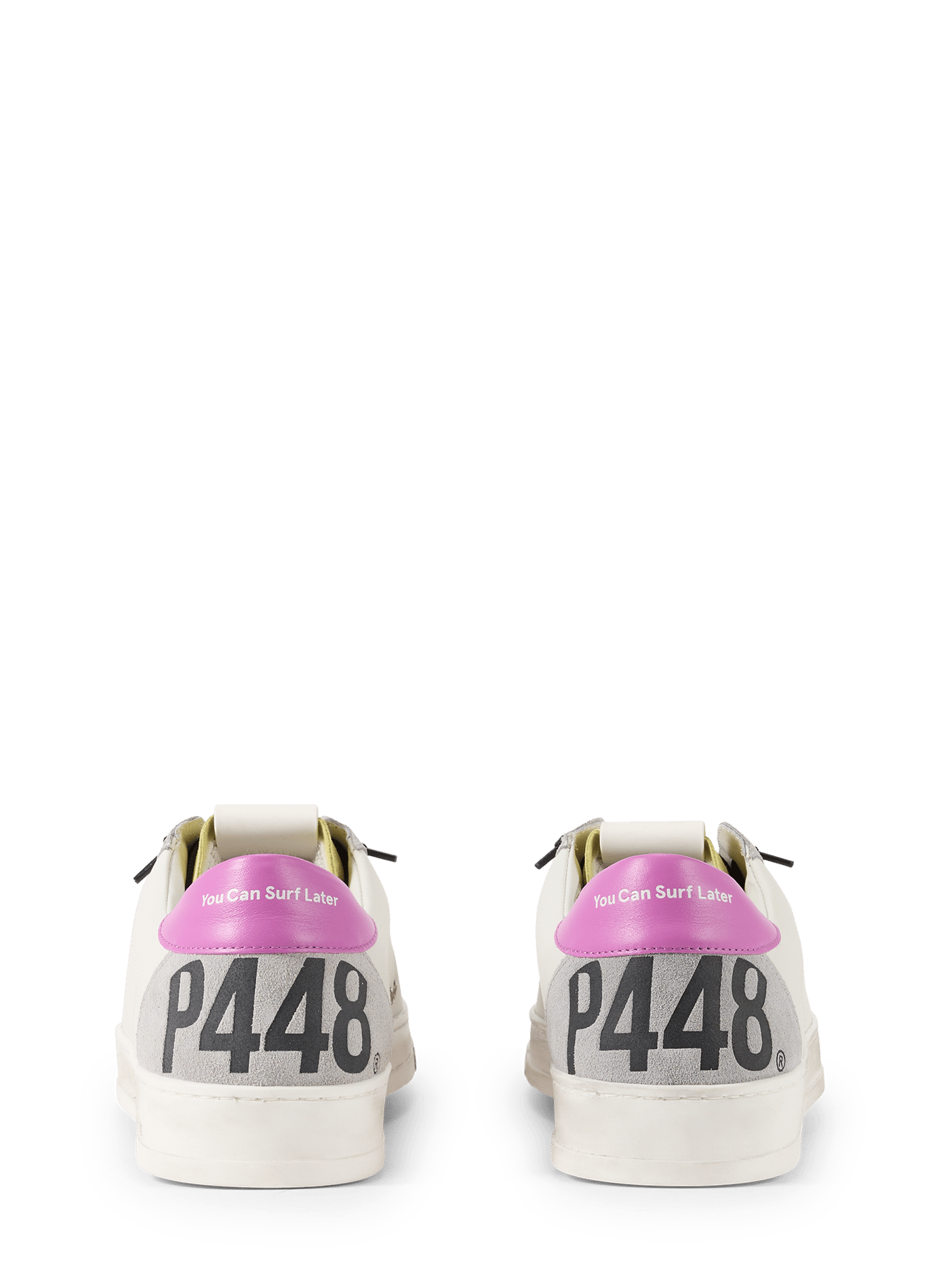 Scarpe da ginnastica con dettagli colorati in pelle P448 Bianco
