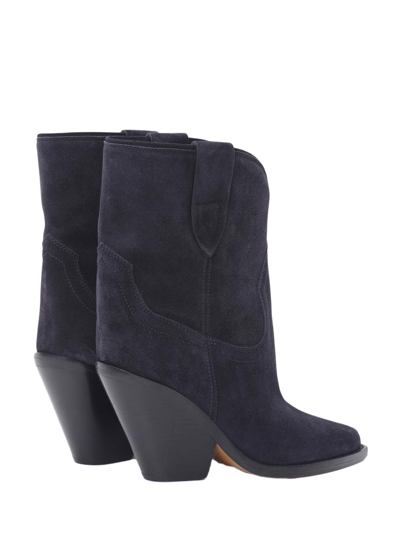Cowboy Stiefel mit Absätzen Leyane aus Wildleder-Leder. ISABEL MARANT Schwarz