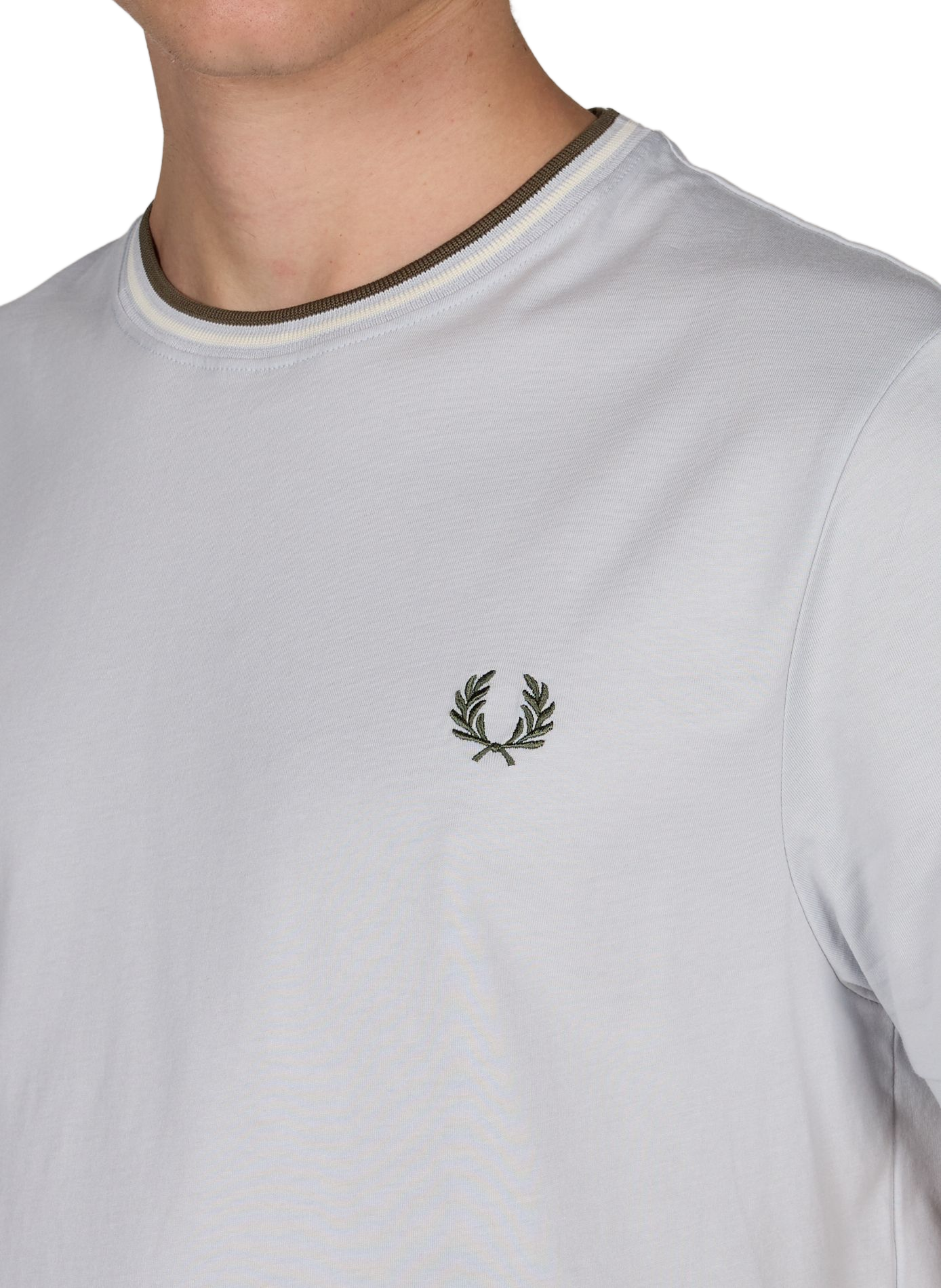 Plain round neck cotton T-shirt FRED PERRY Blue