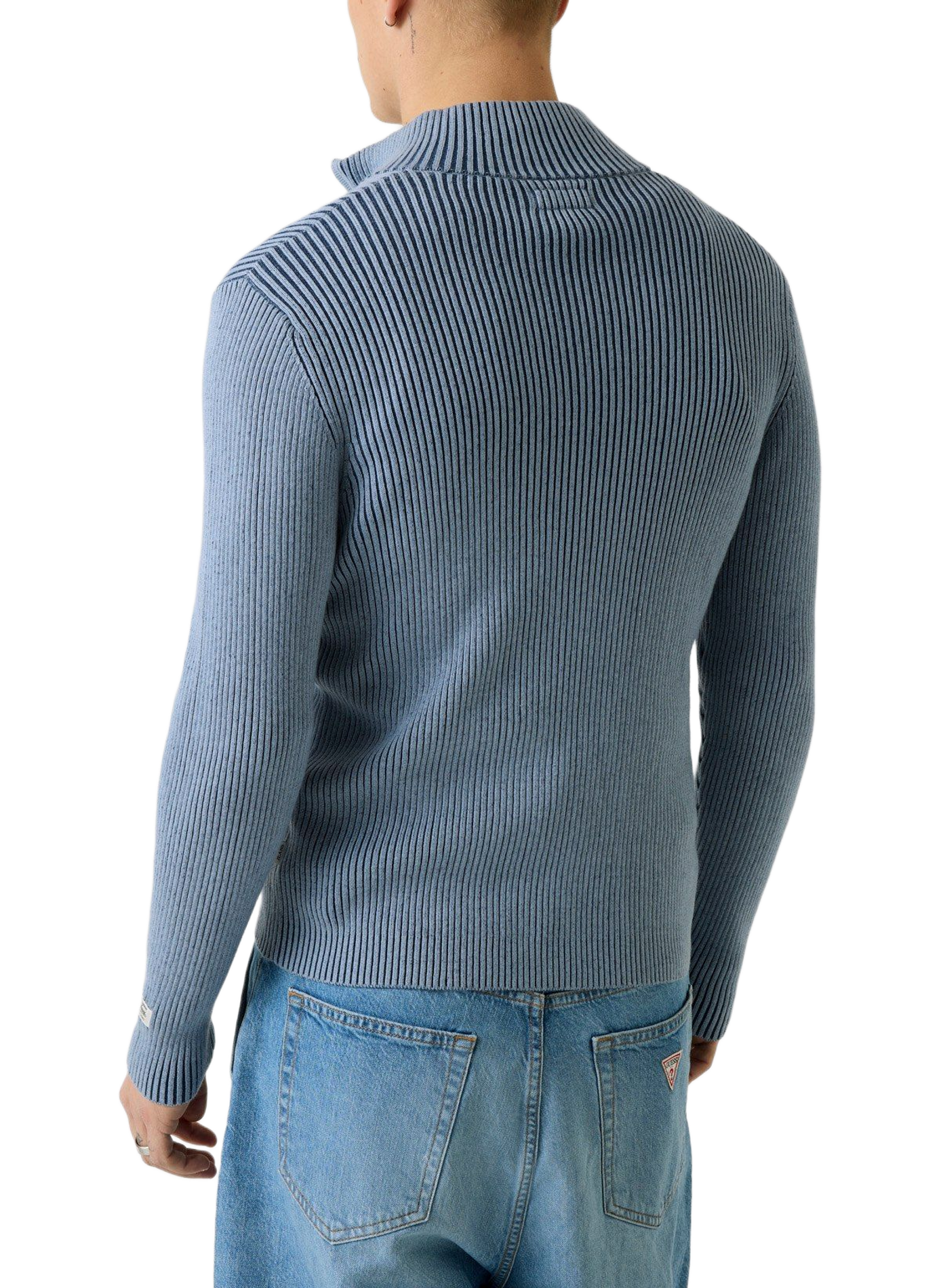 Gilet zippé en coton mélangé GUESS Bleu