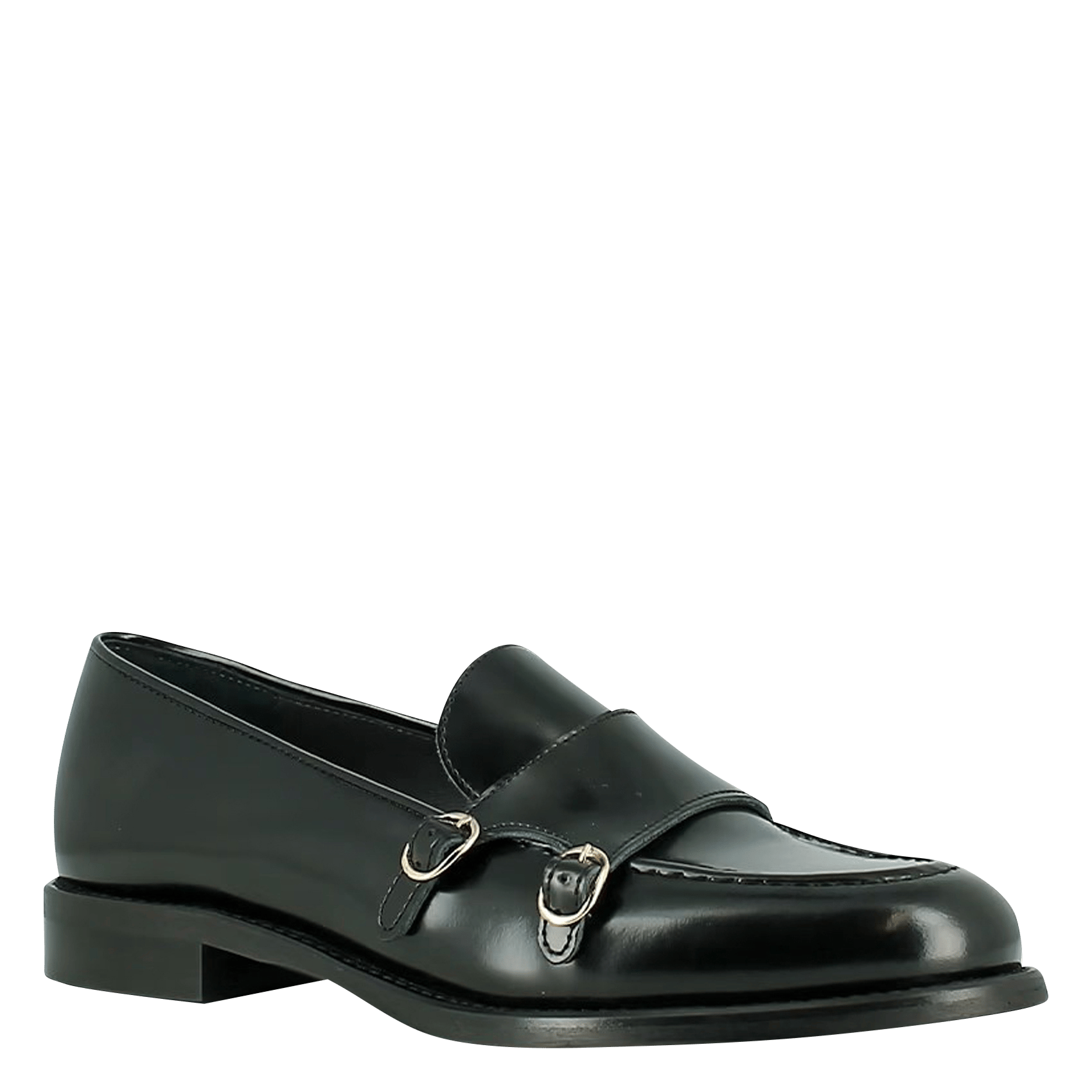 Mocassins à boucles en cuir glacé drizza JONAK Noir