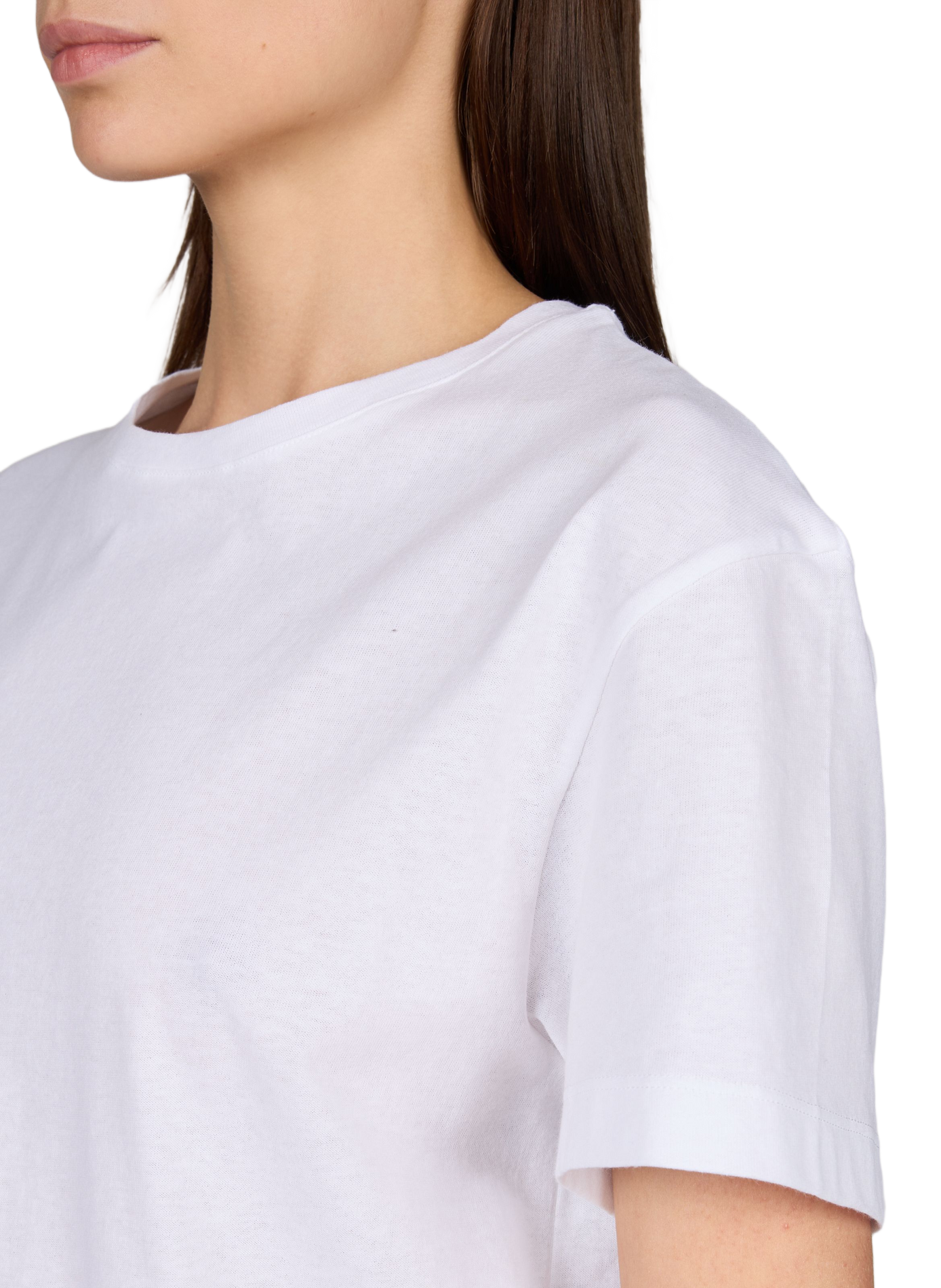 Gerade geschnittenes T-Shirt aus Bio-Baumwolle mit Stickerei TOTEME Weiss