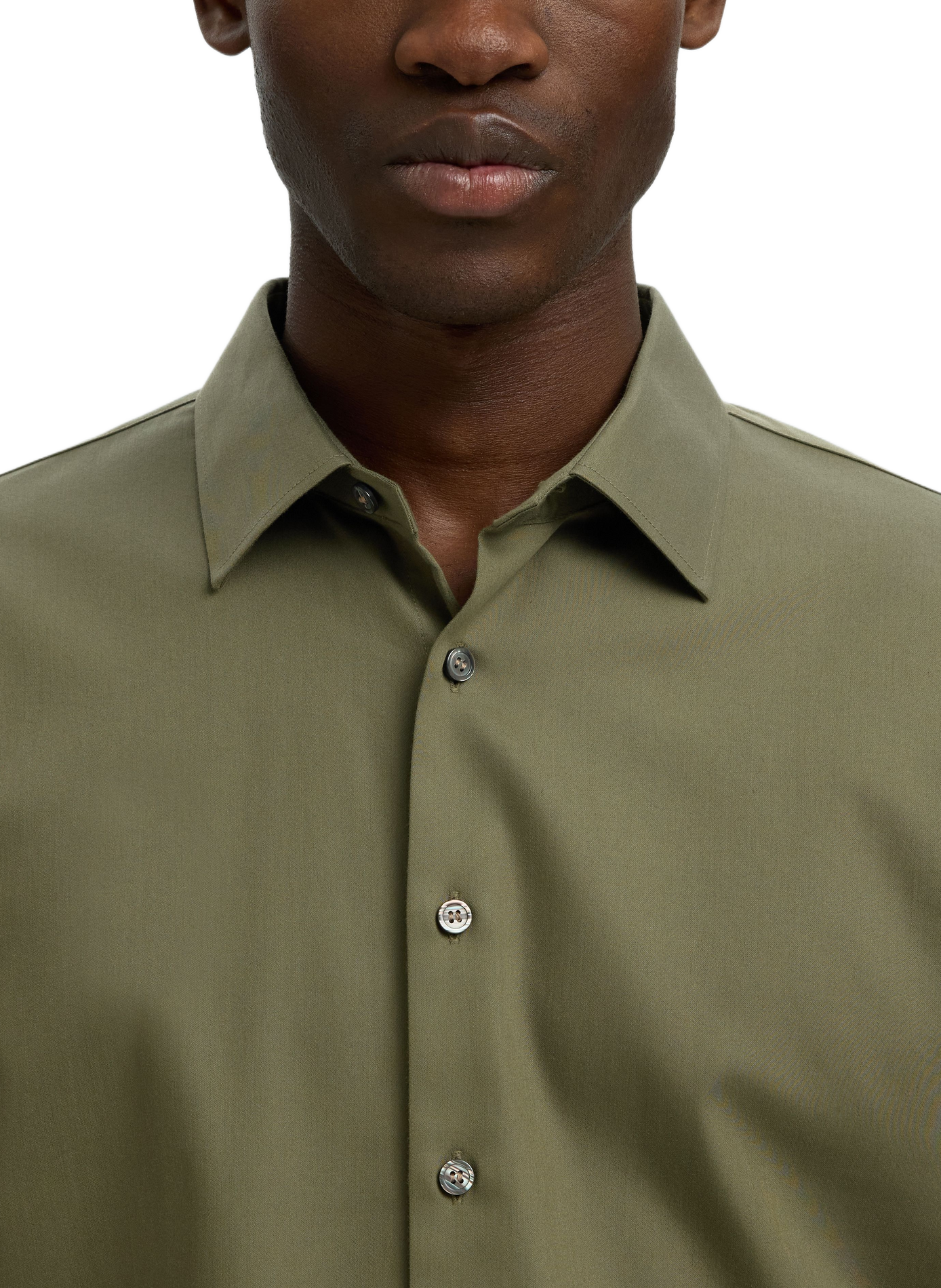 Slim-fit shirt in blended organic cotton | Groen SELECTED Heren
