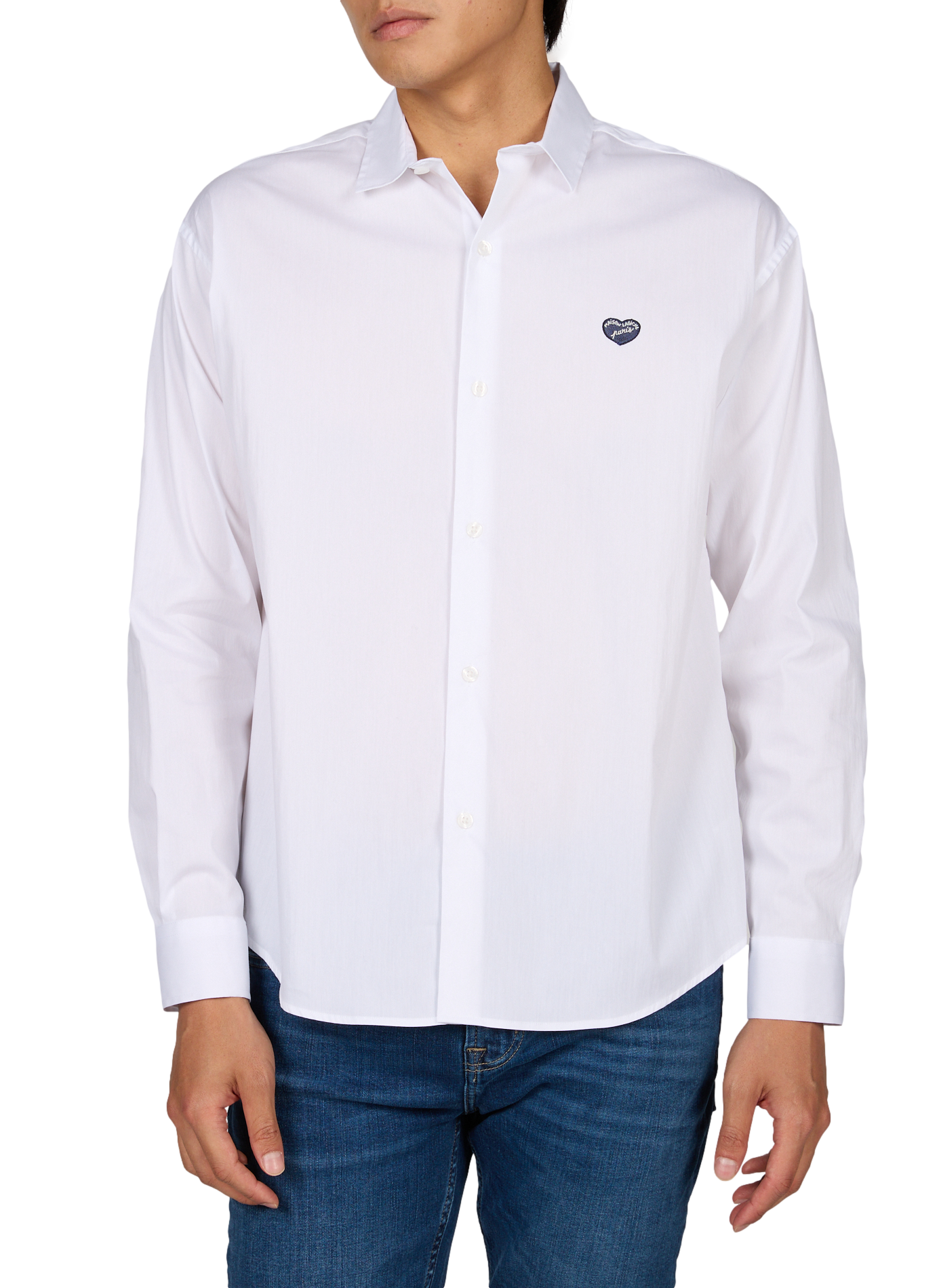 Straight classic collar shirt in blended cotton MAISON LABICHE White
