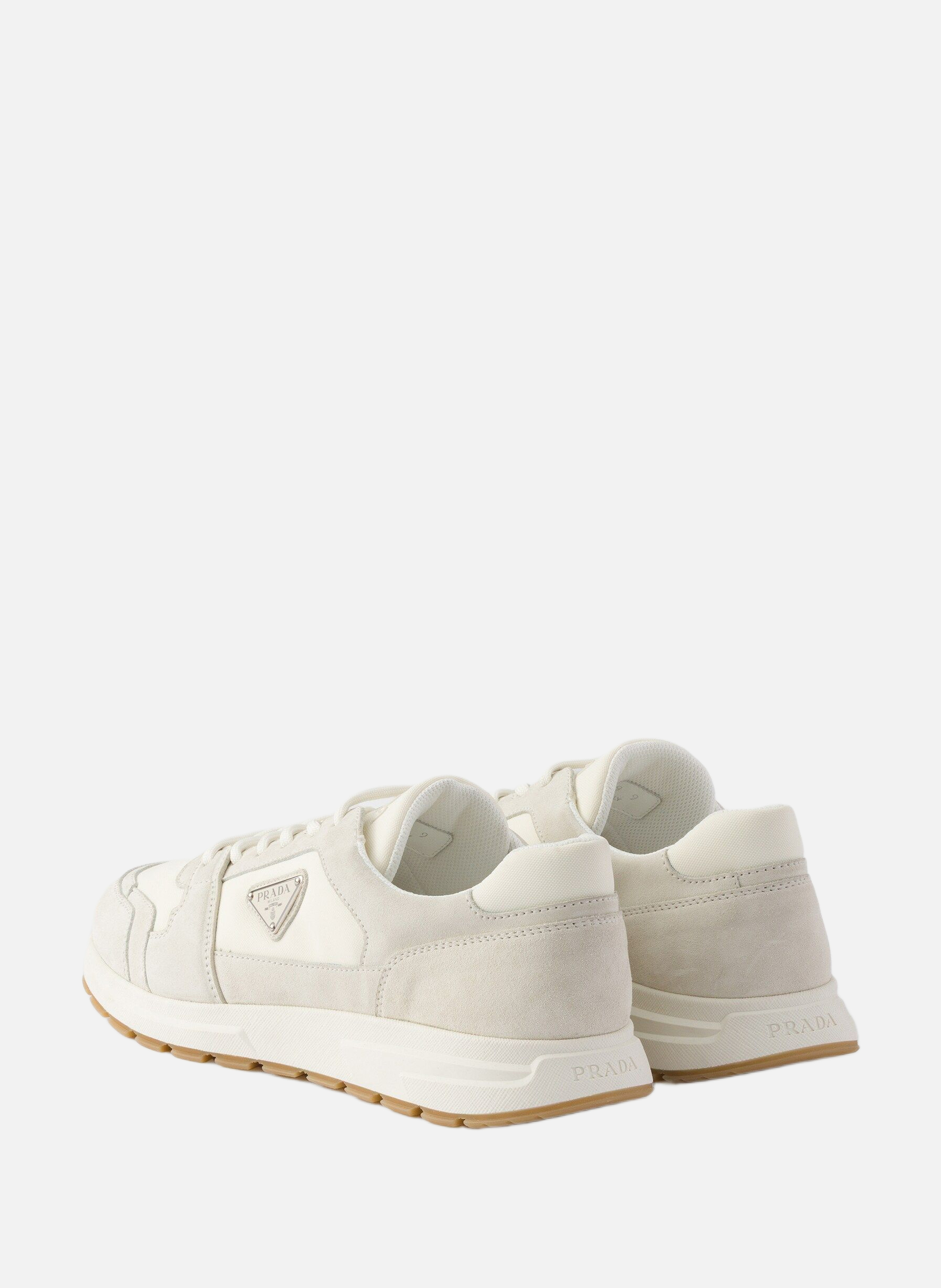 Sneakers prax en daim et re-nylon PRADA Beige