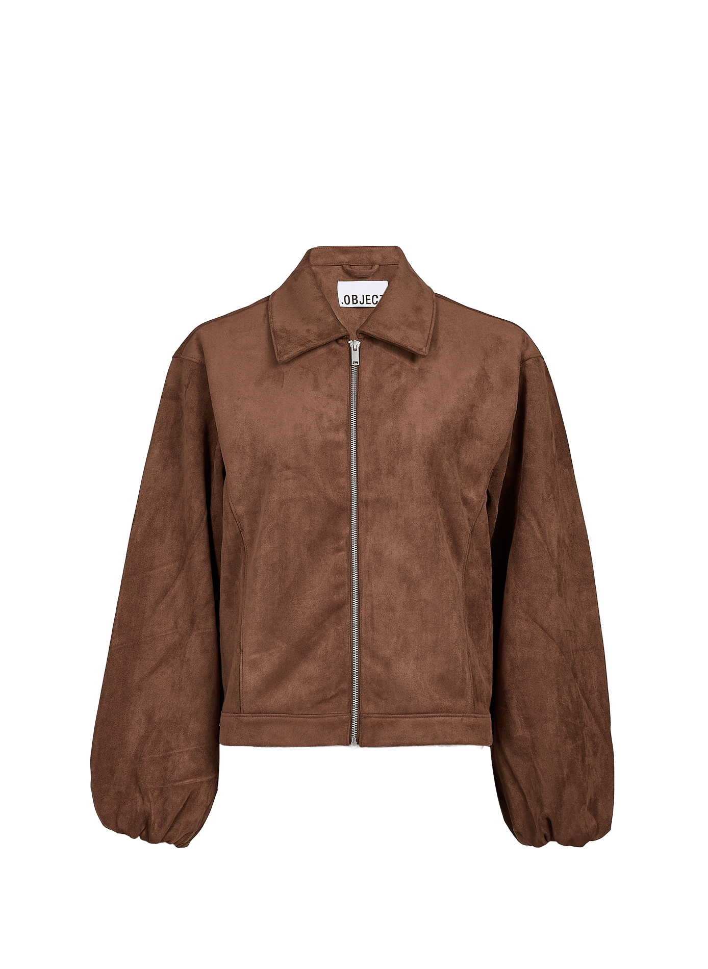 Faux suede bomber jacket OBJECT Brown